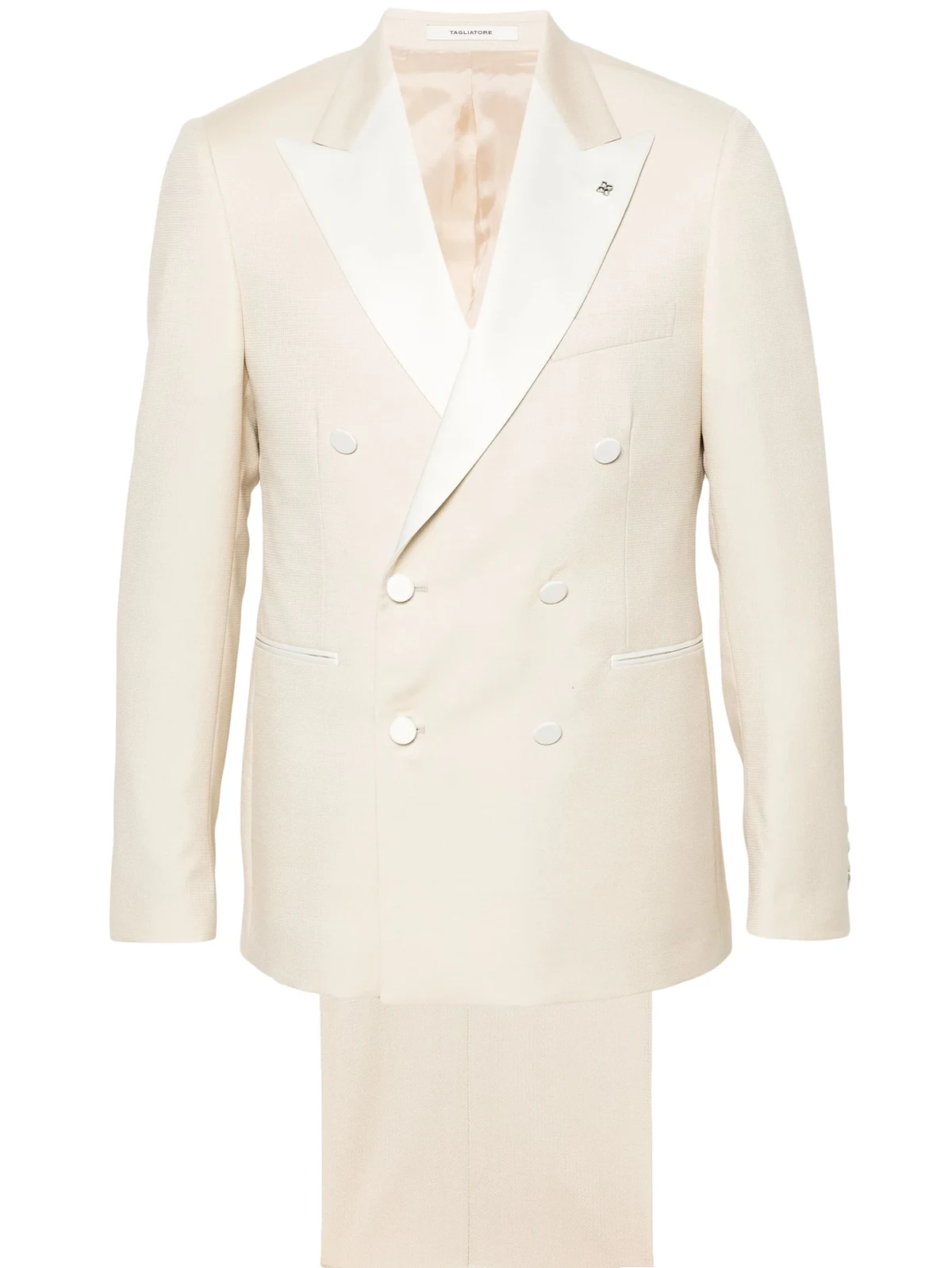 patterned-jacquard double-breasted blazer