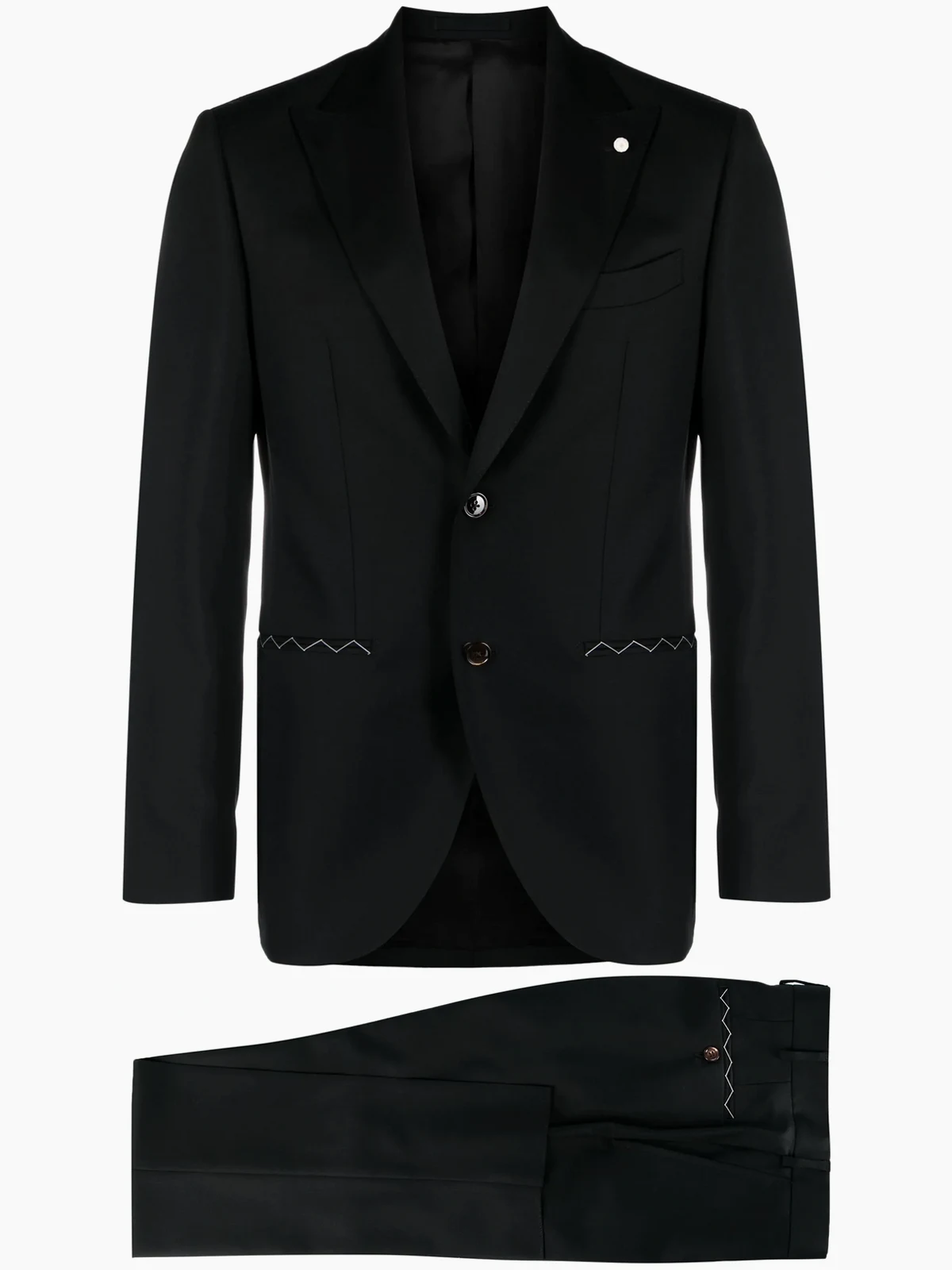 peak-lapels single-breasted suit