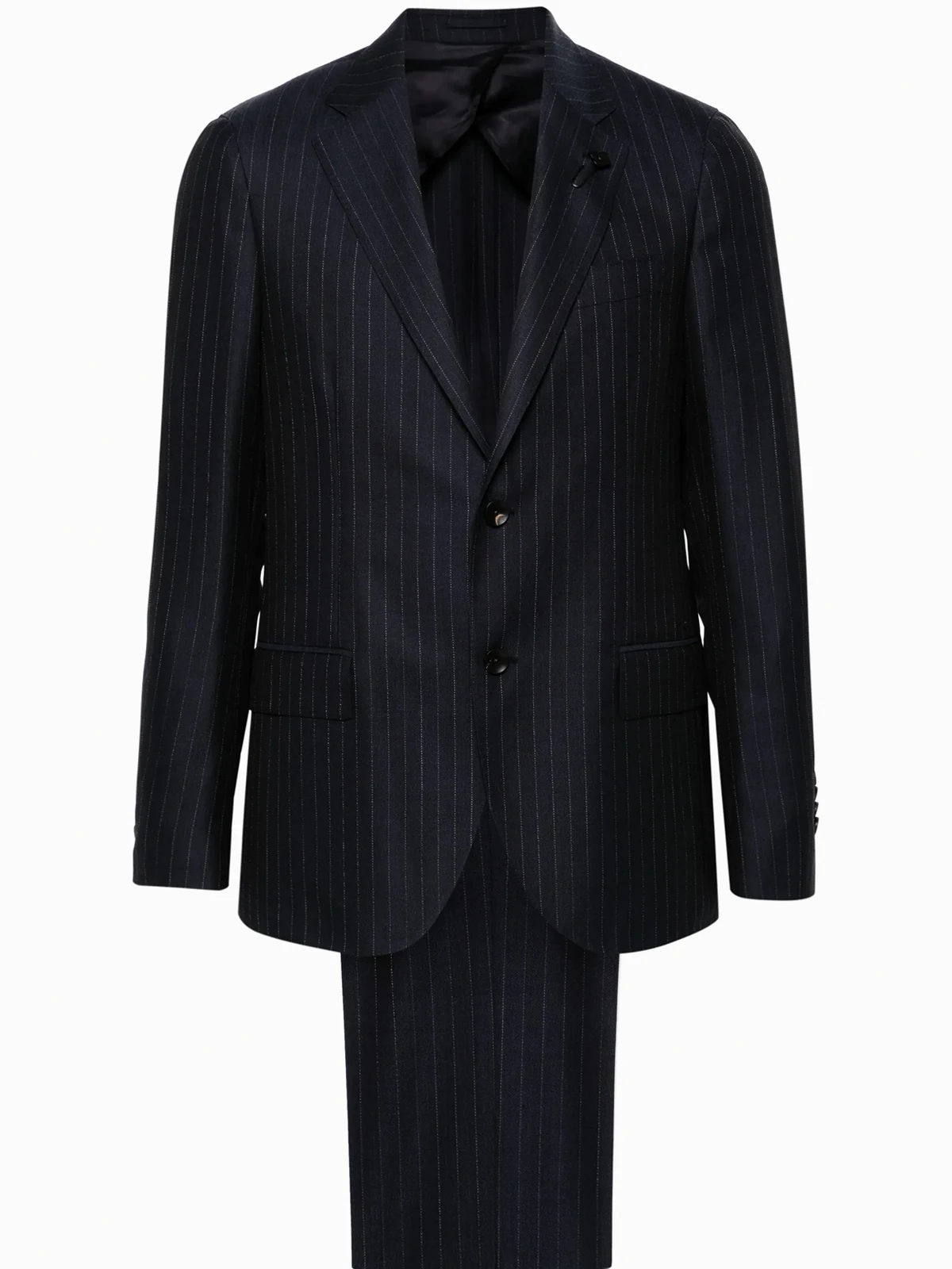 pinstriped single-breasted suit