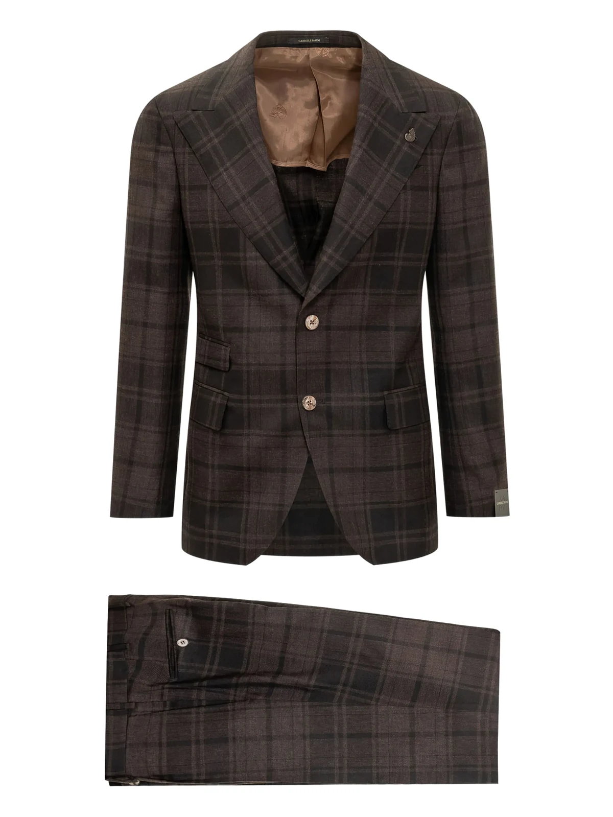 check-pattern single-breasted suit