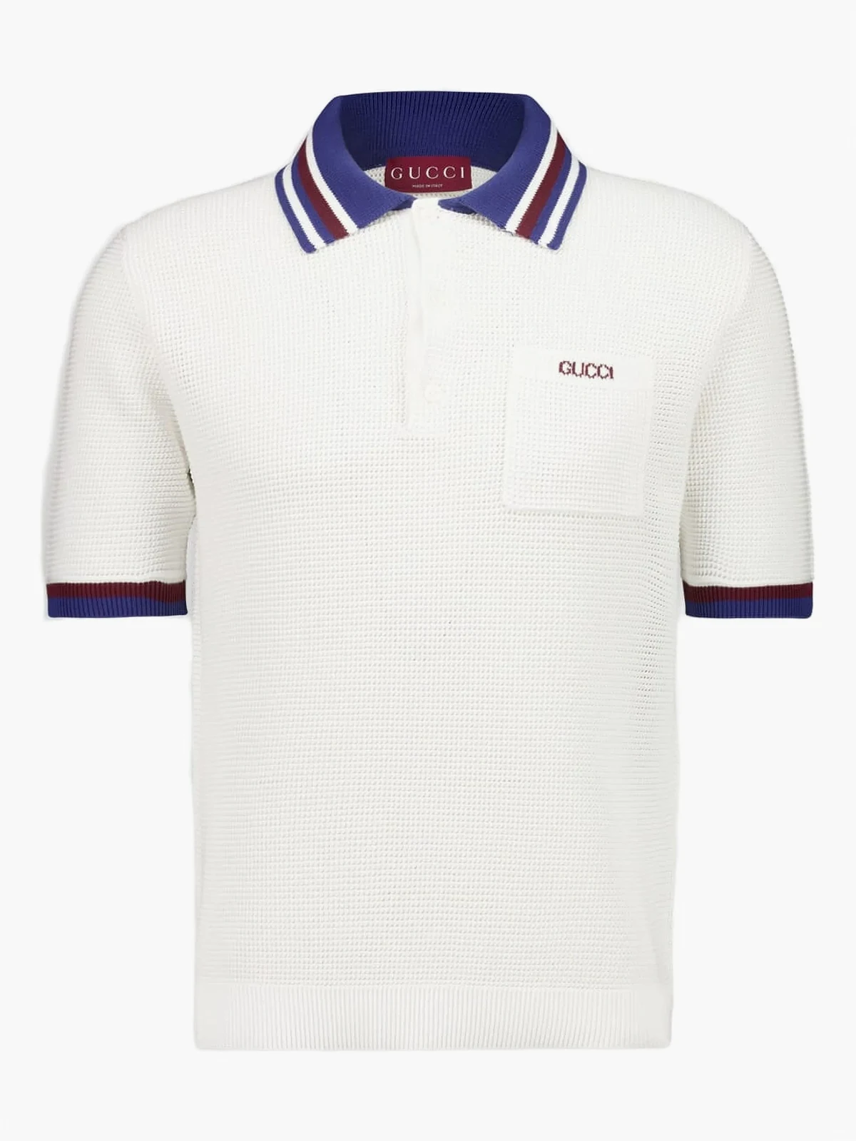 waffle-knit cotton polo shirt