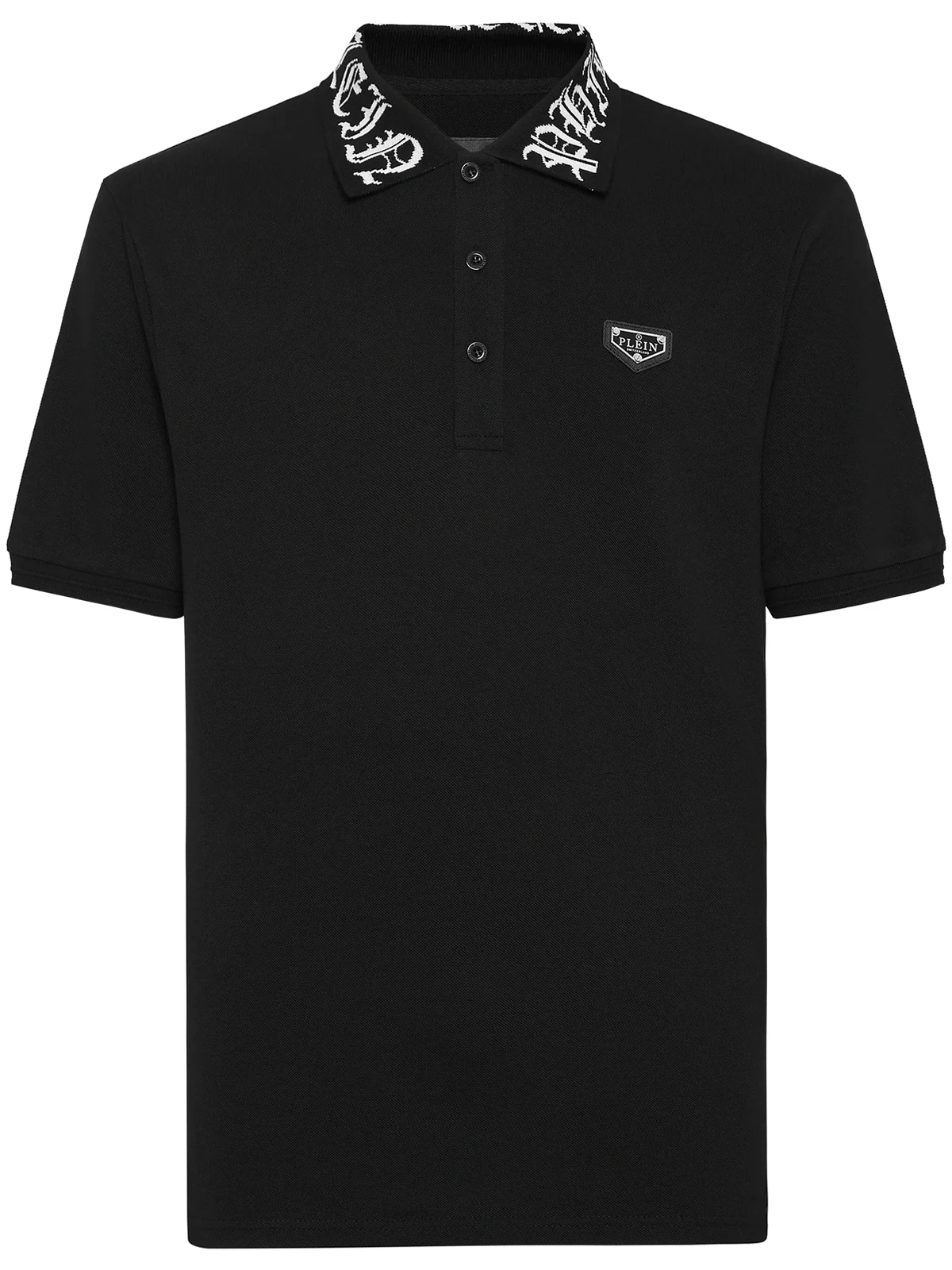 gothic-print piqué polo shirt