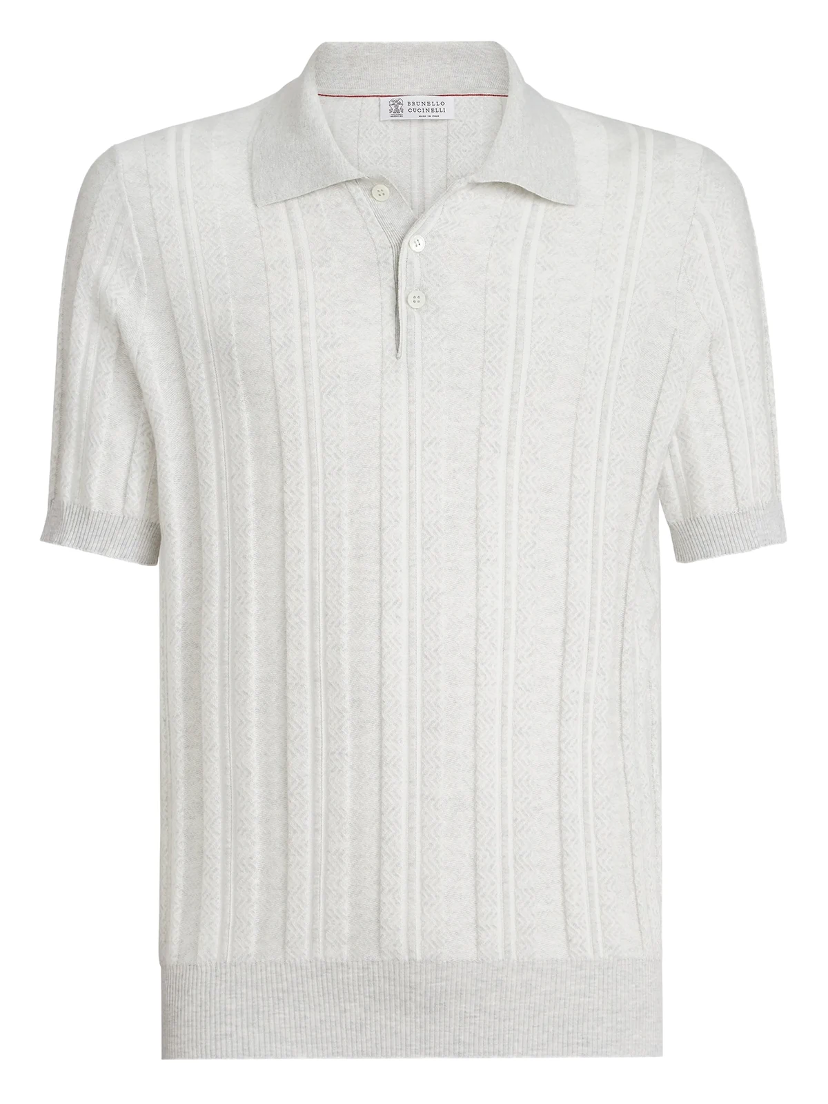 ribbed knit polo shirt