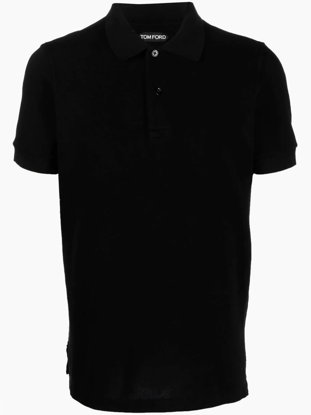 Geripptes Poloshirt mit zwei Knöpfen