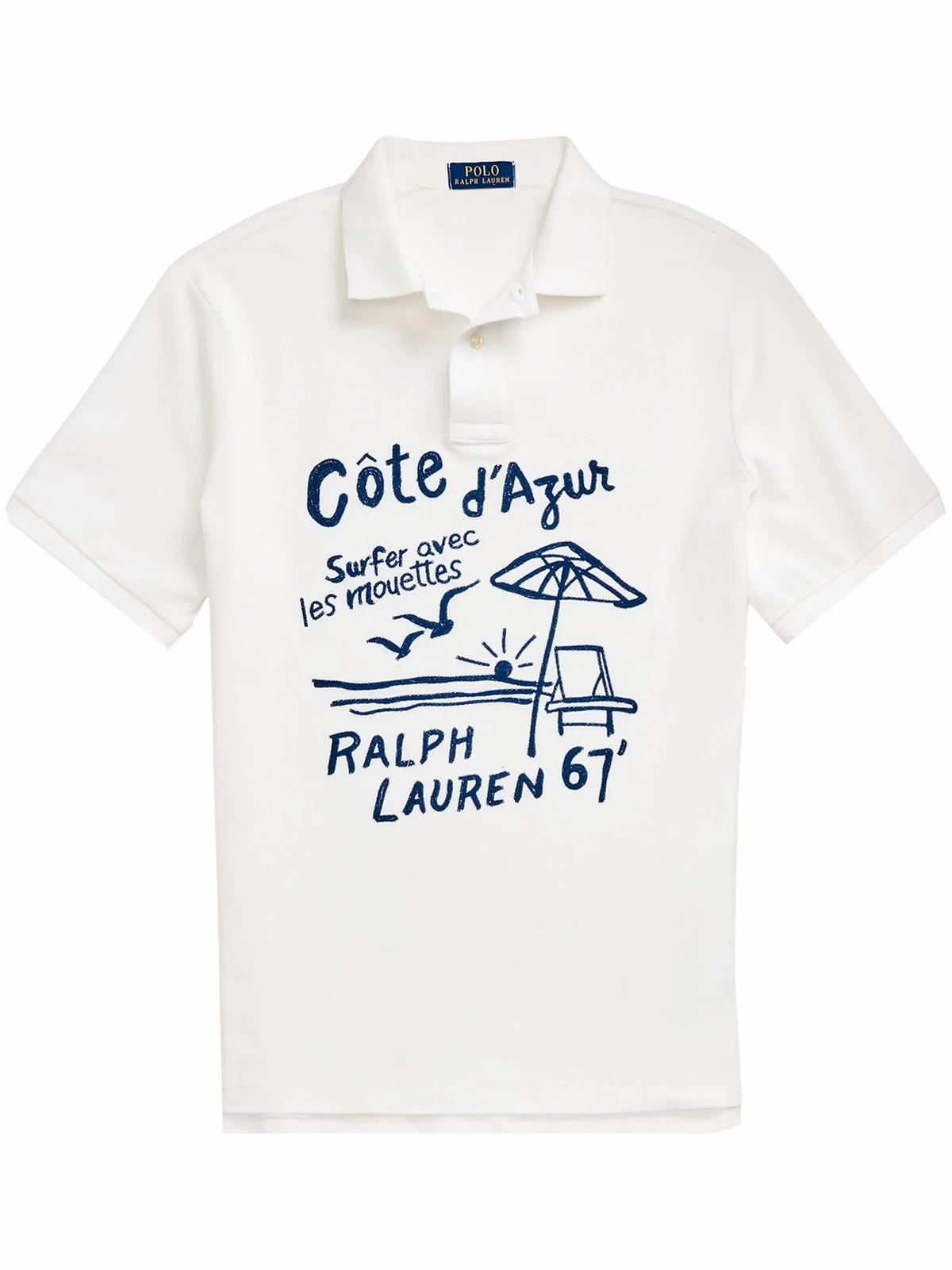 Poloshirt mit "Cote d'Azur"-Print