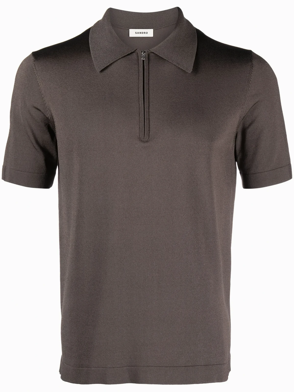 Gestricktes Poloshirt mit Reißverschluss