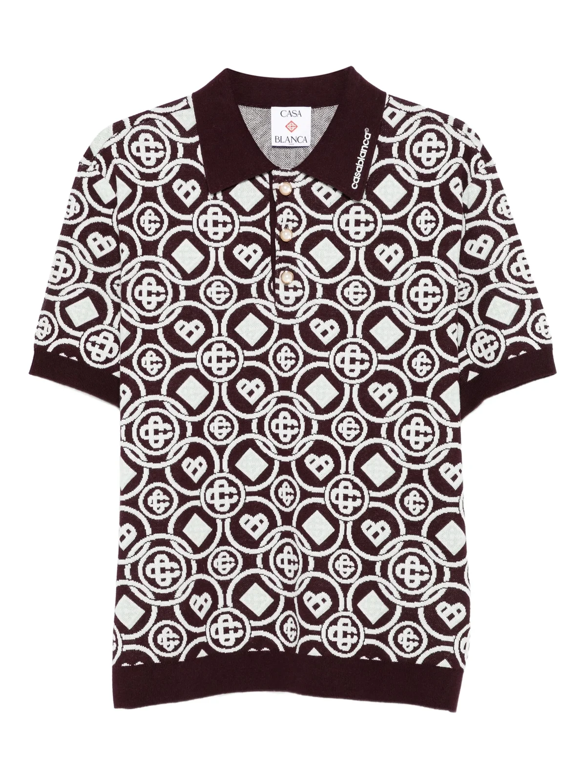 Poloshirt mit Monogrammmuster