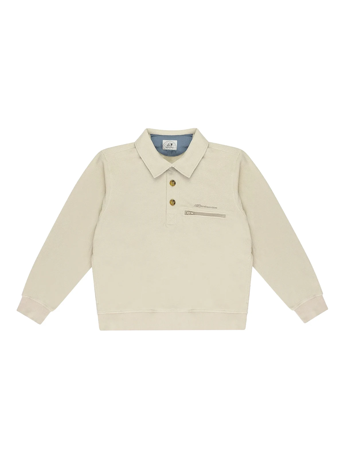 Stadium "White" Poloshirt aus Fleece