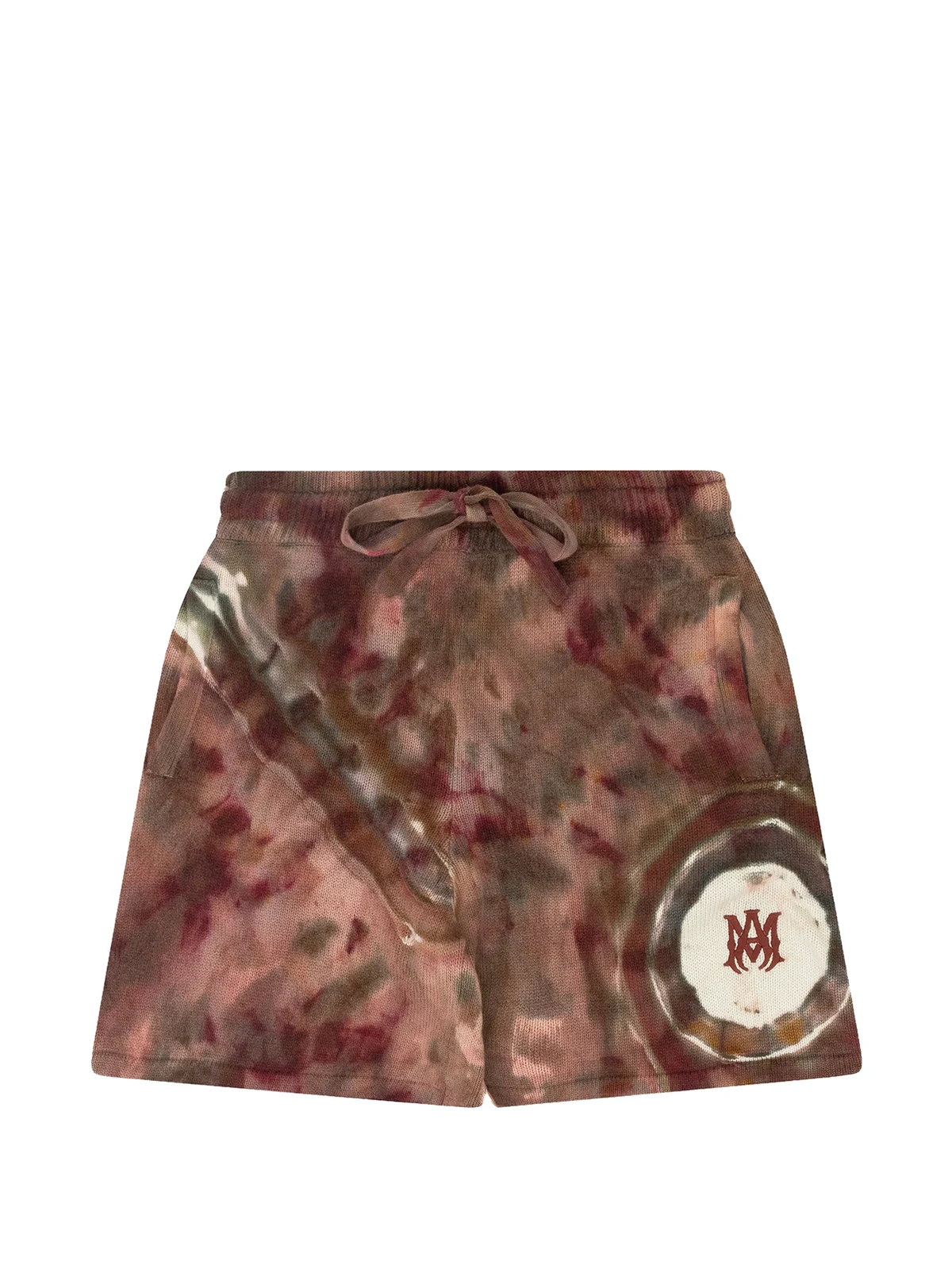 Shorts aus Kaschmir mit Batikmuster