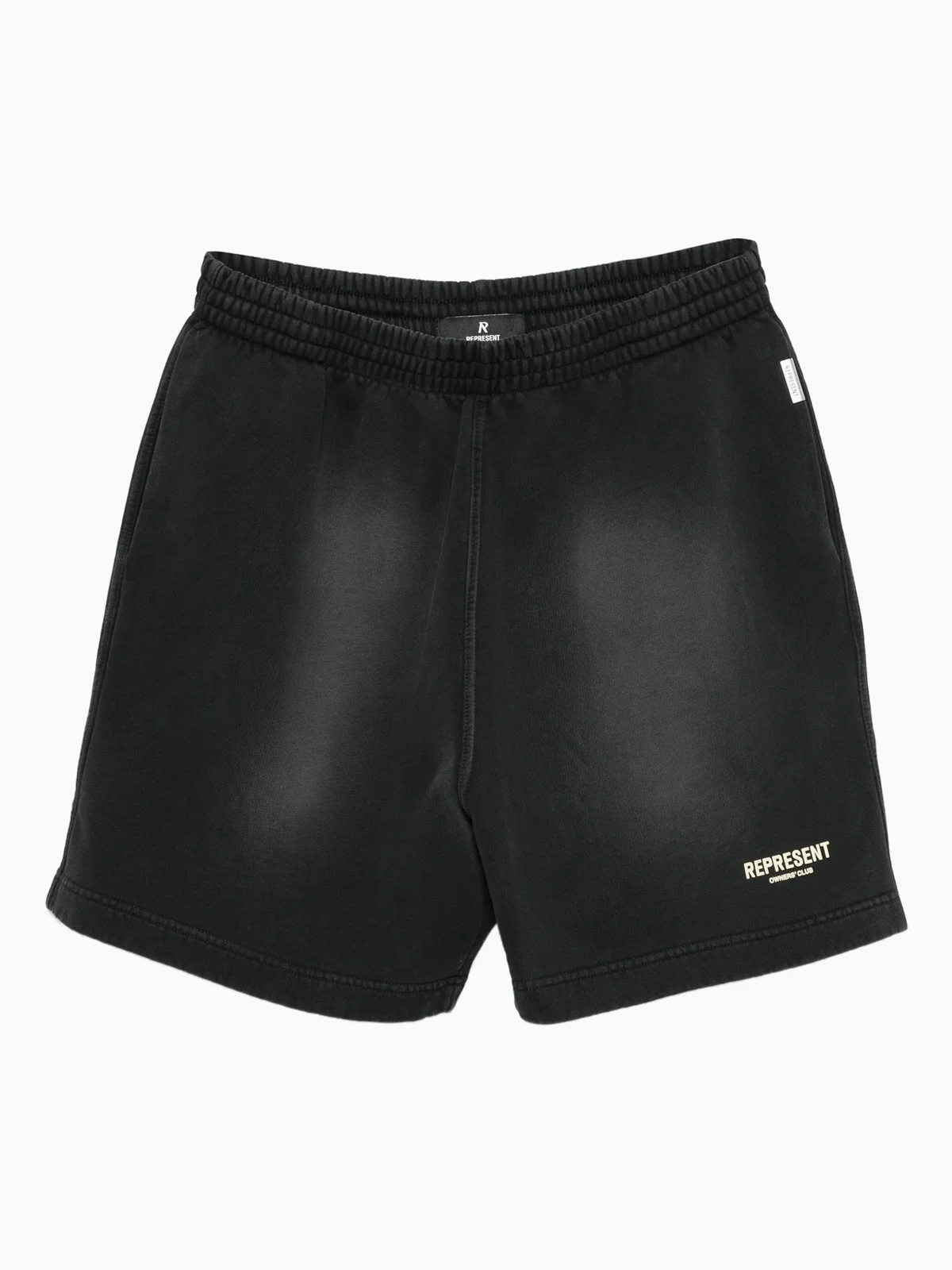 elastic-waistband cotton shorts