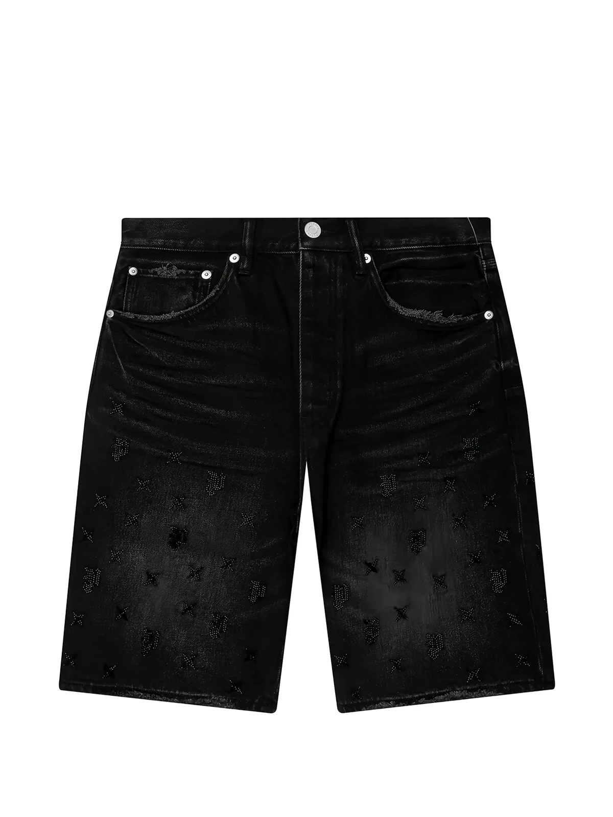 beaded monogram shorts