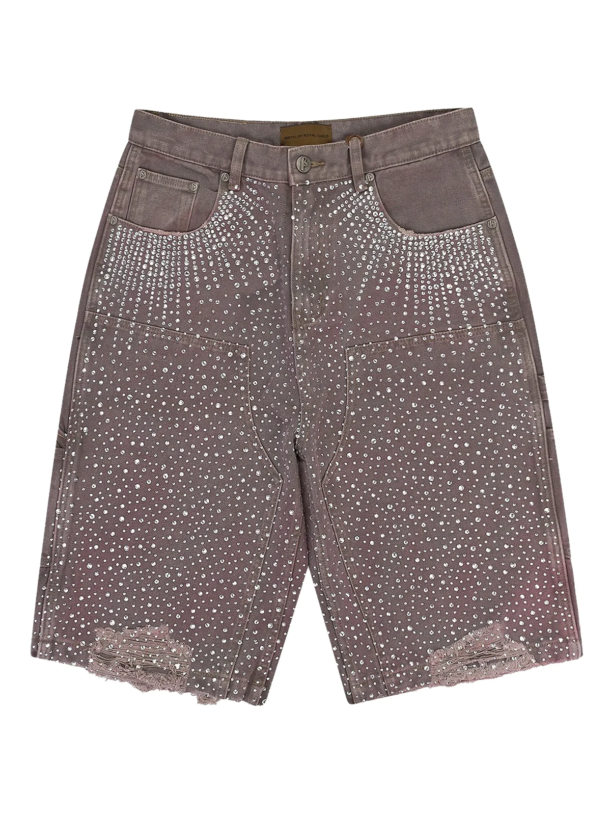 rhinestone-embellished frayed shorts