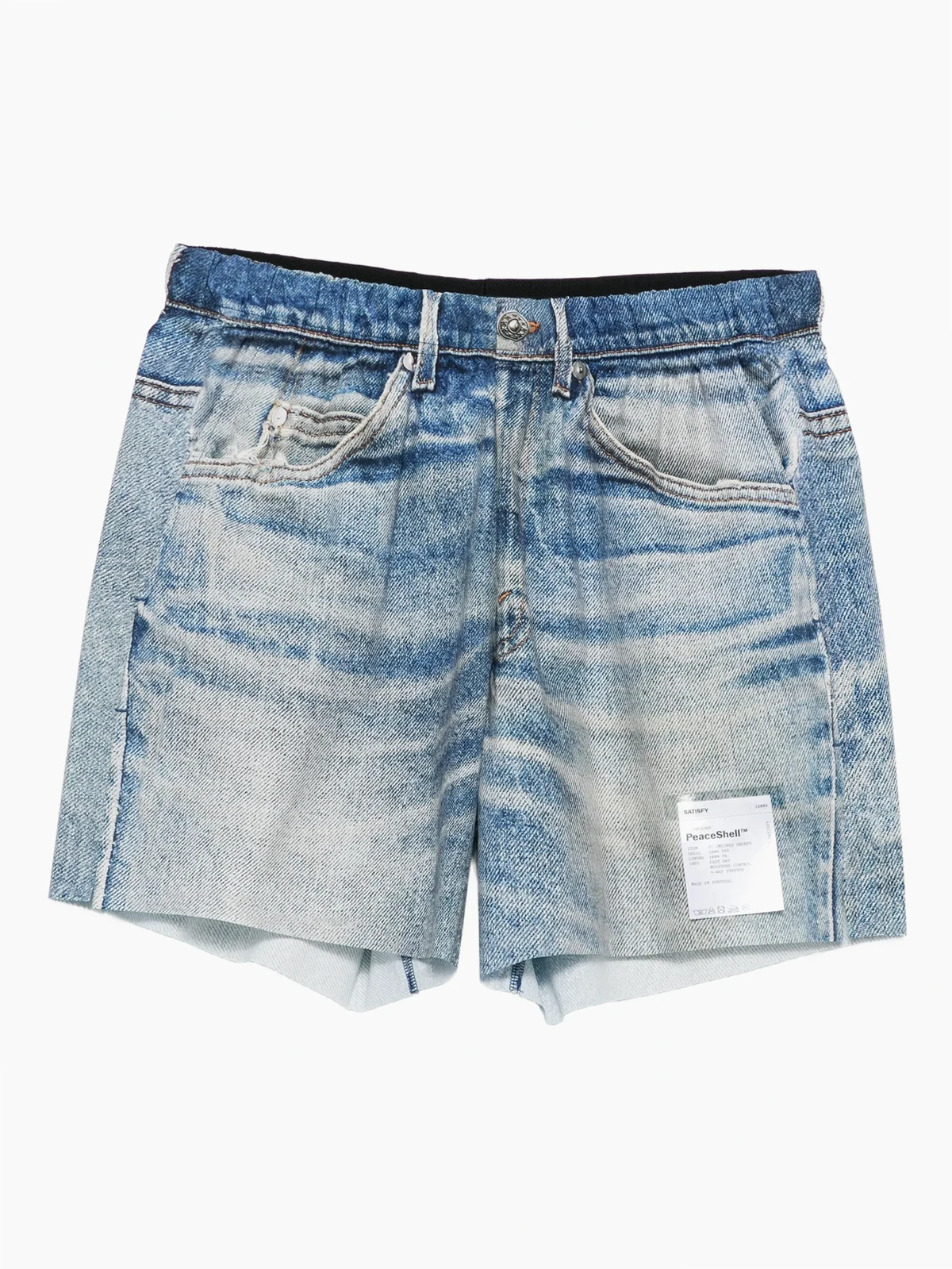 whiskering-effect denim shorts