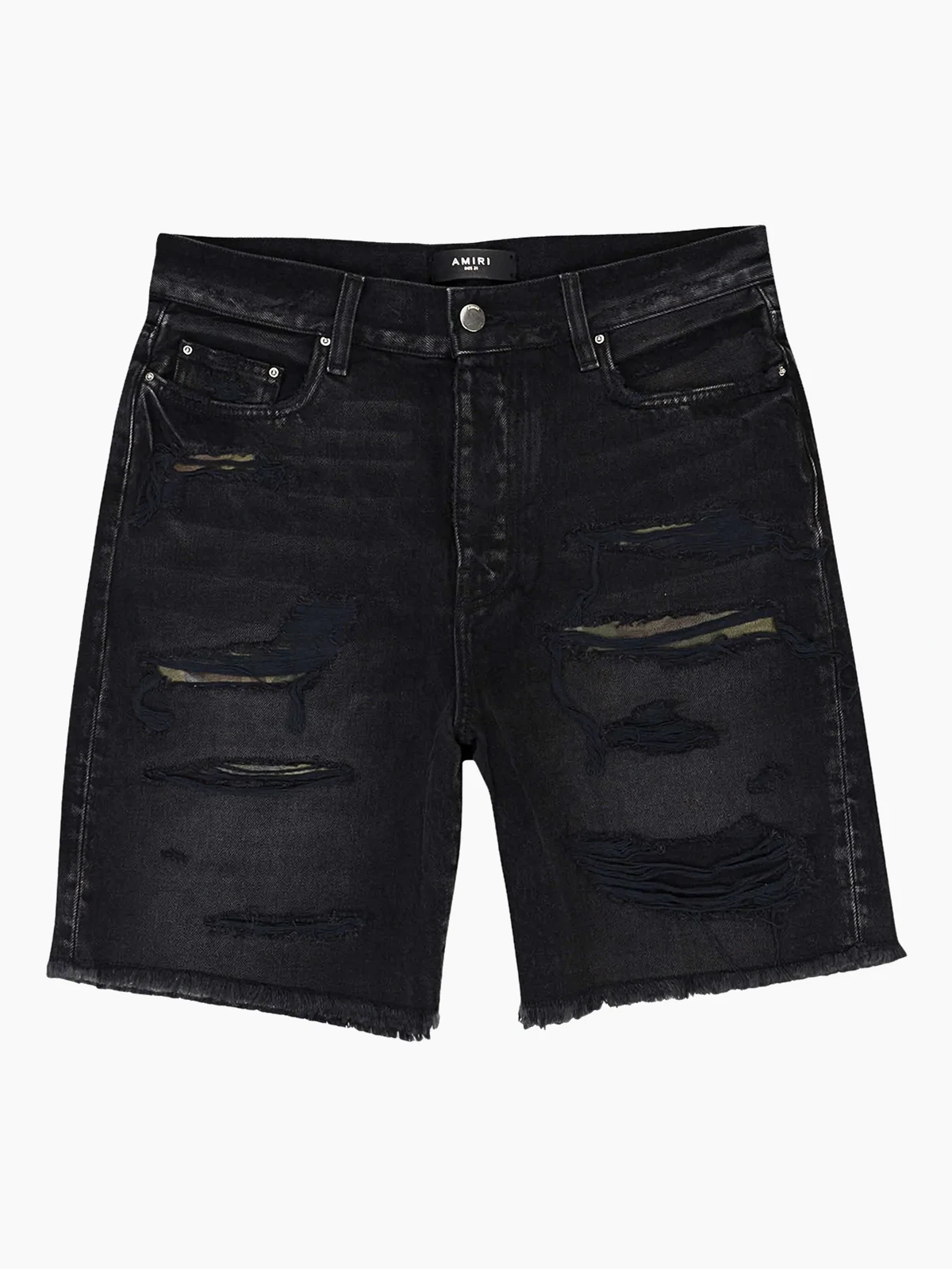 distressed-effect denim shorts