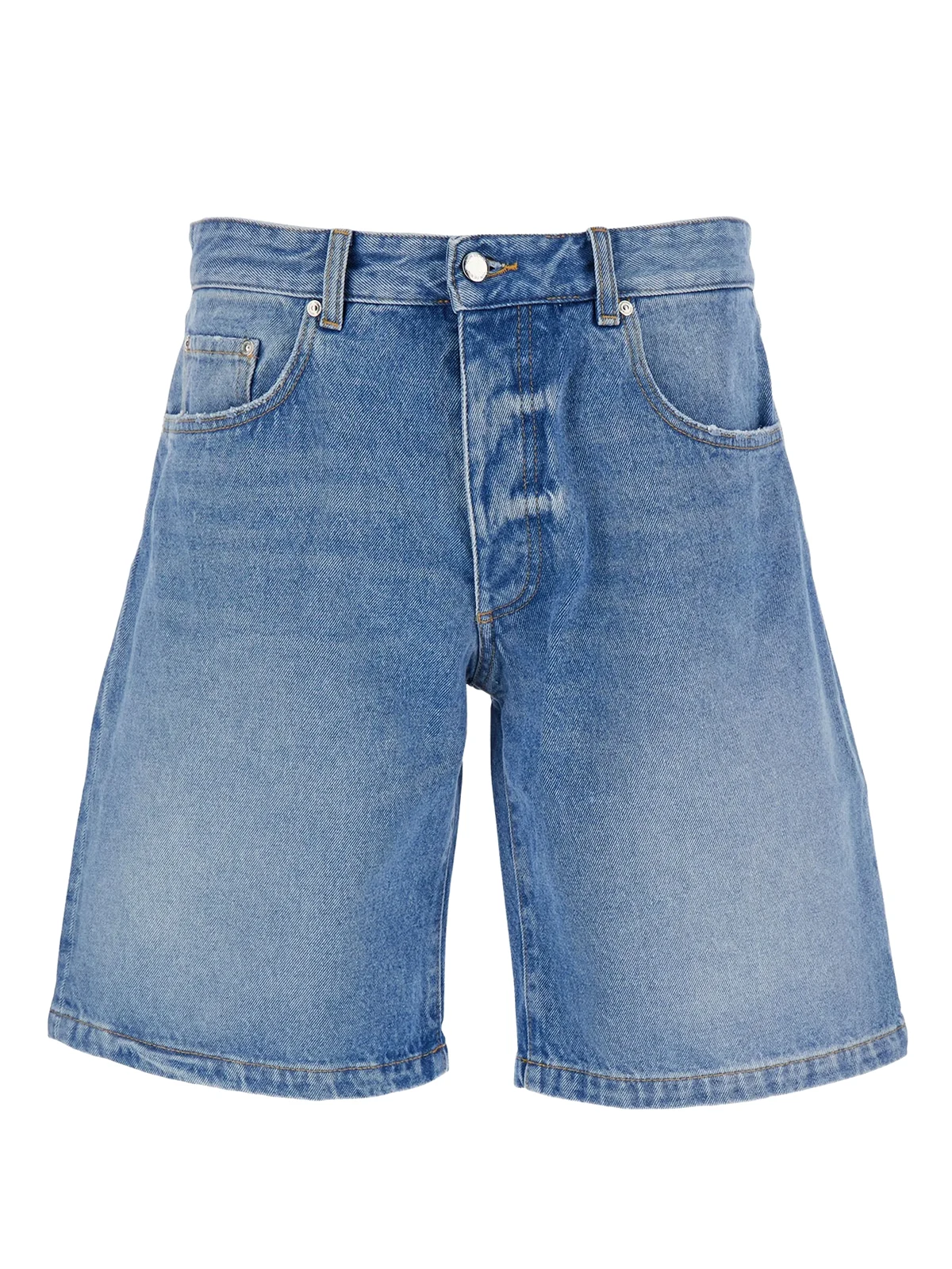 logo-patch denim shorts