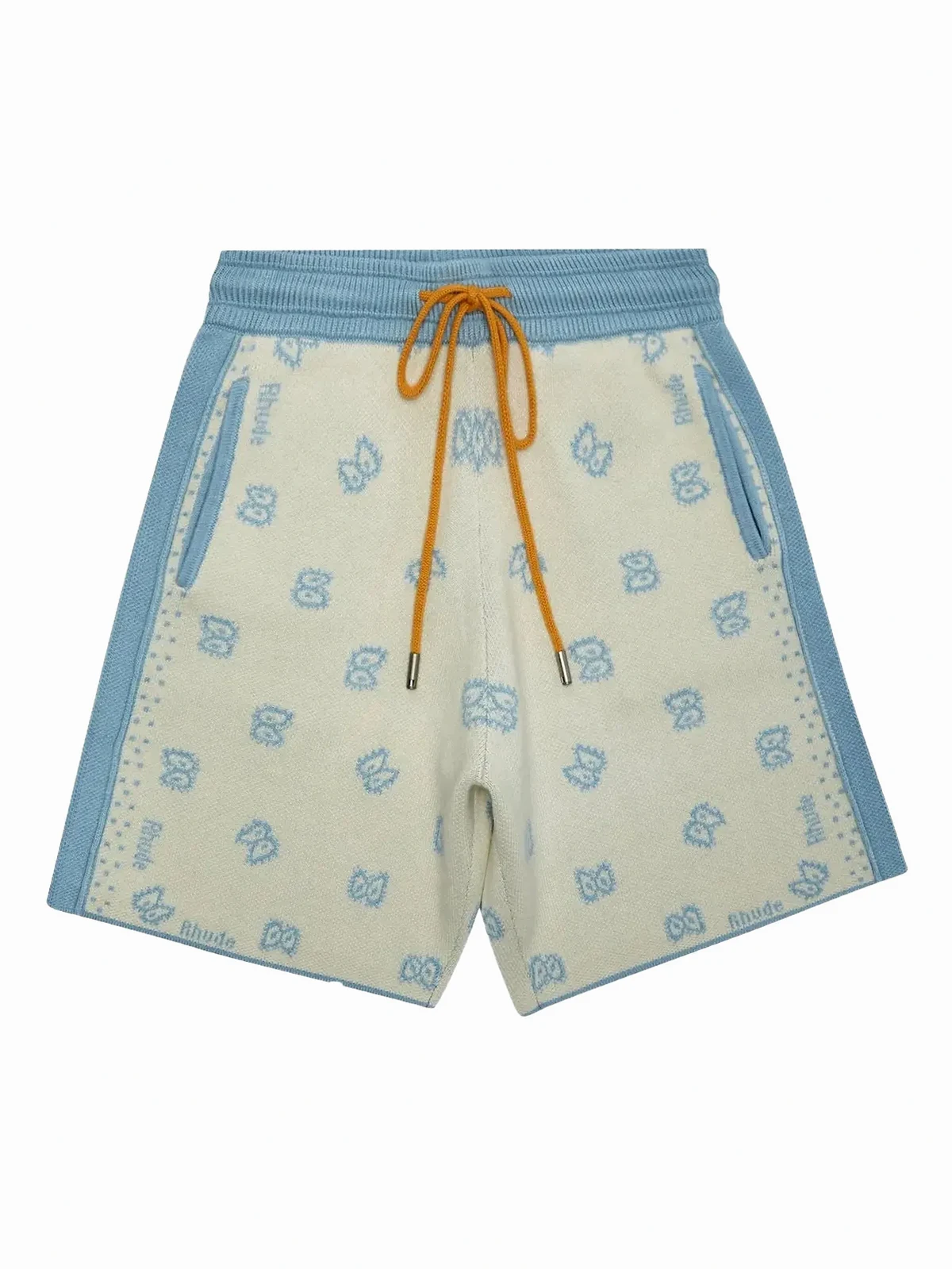 Gestrickte Banco "Stone Blue/Ivory" Shorts