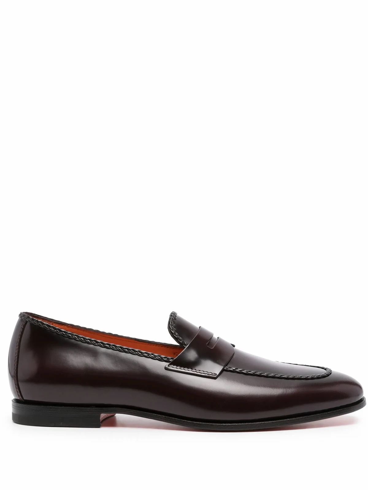 high-shine leather loafers