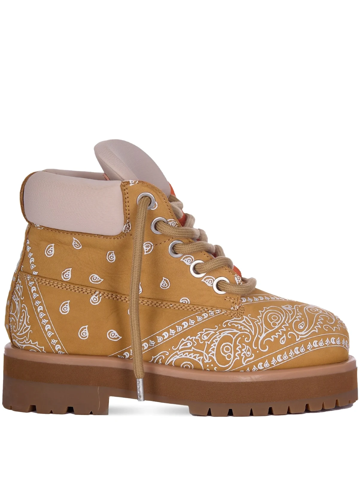 paisley-pattern boots