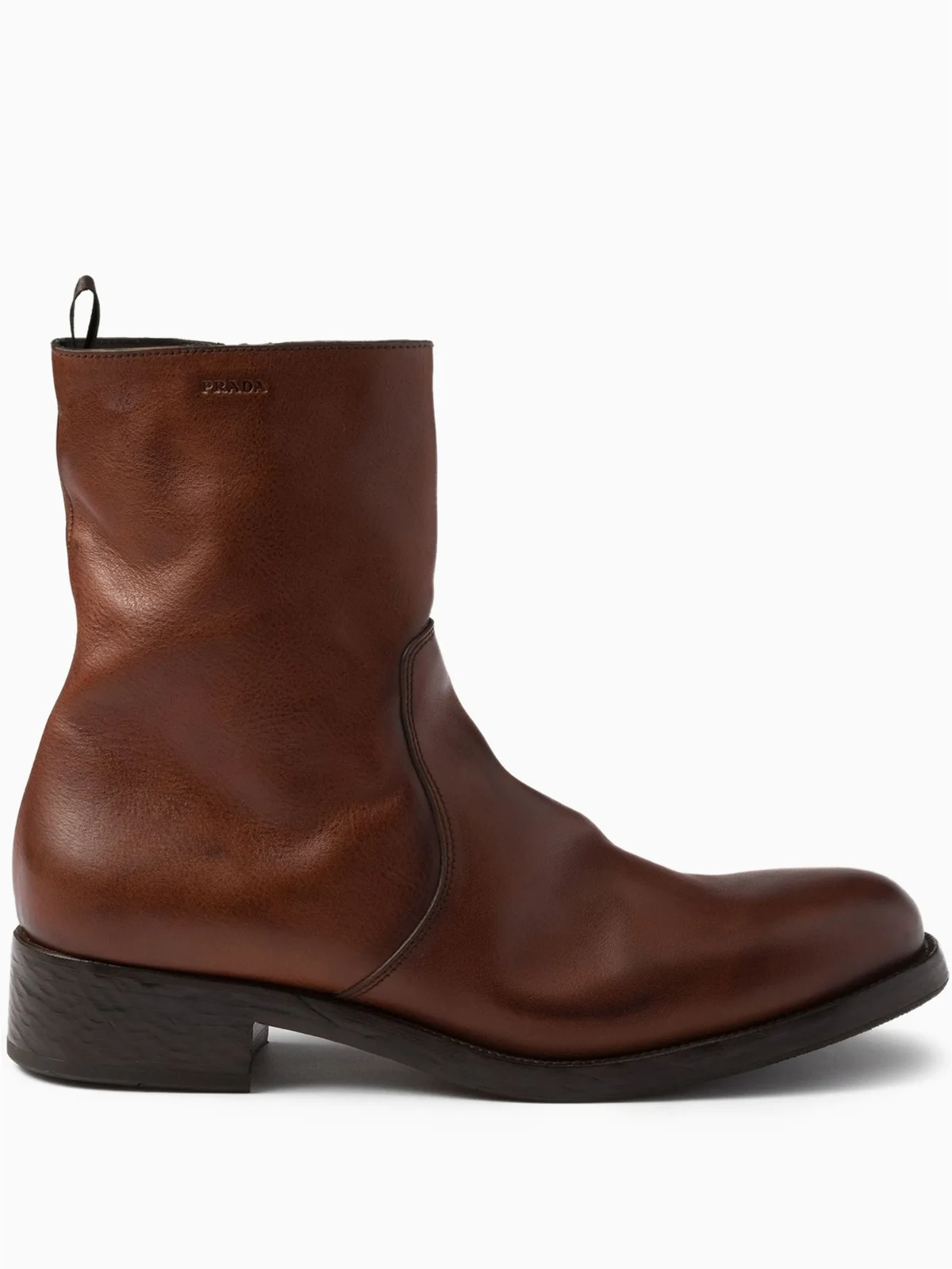 40mm zip leather boots