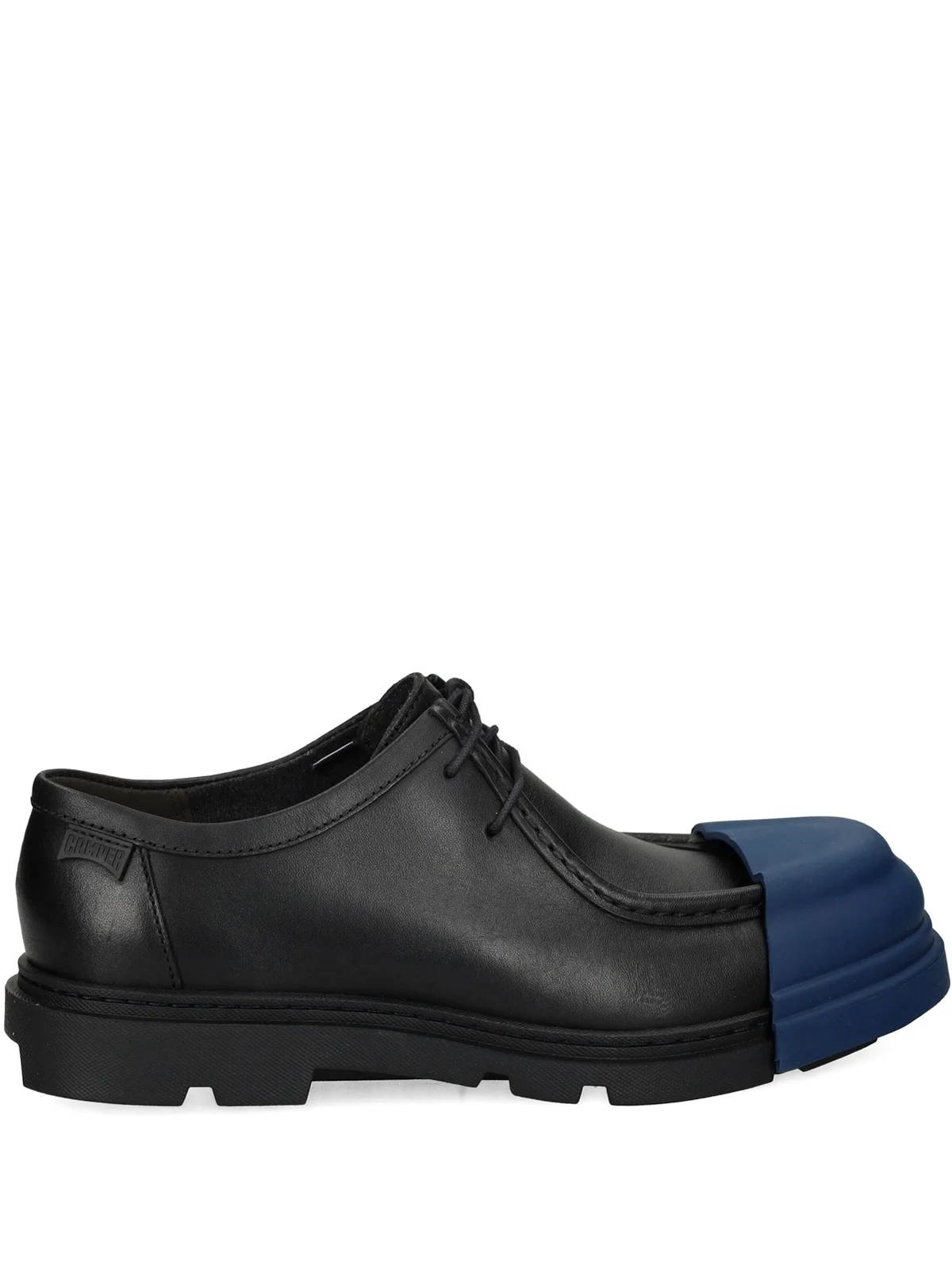 Junction leather rubber-toe cap shoes