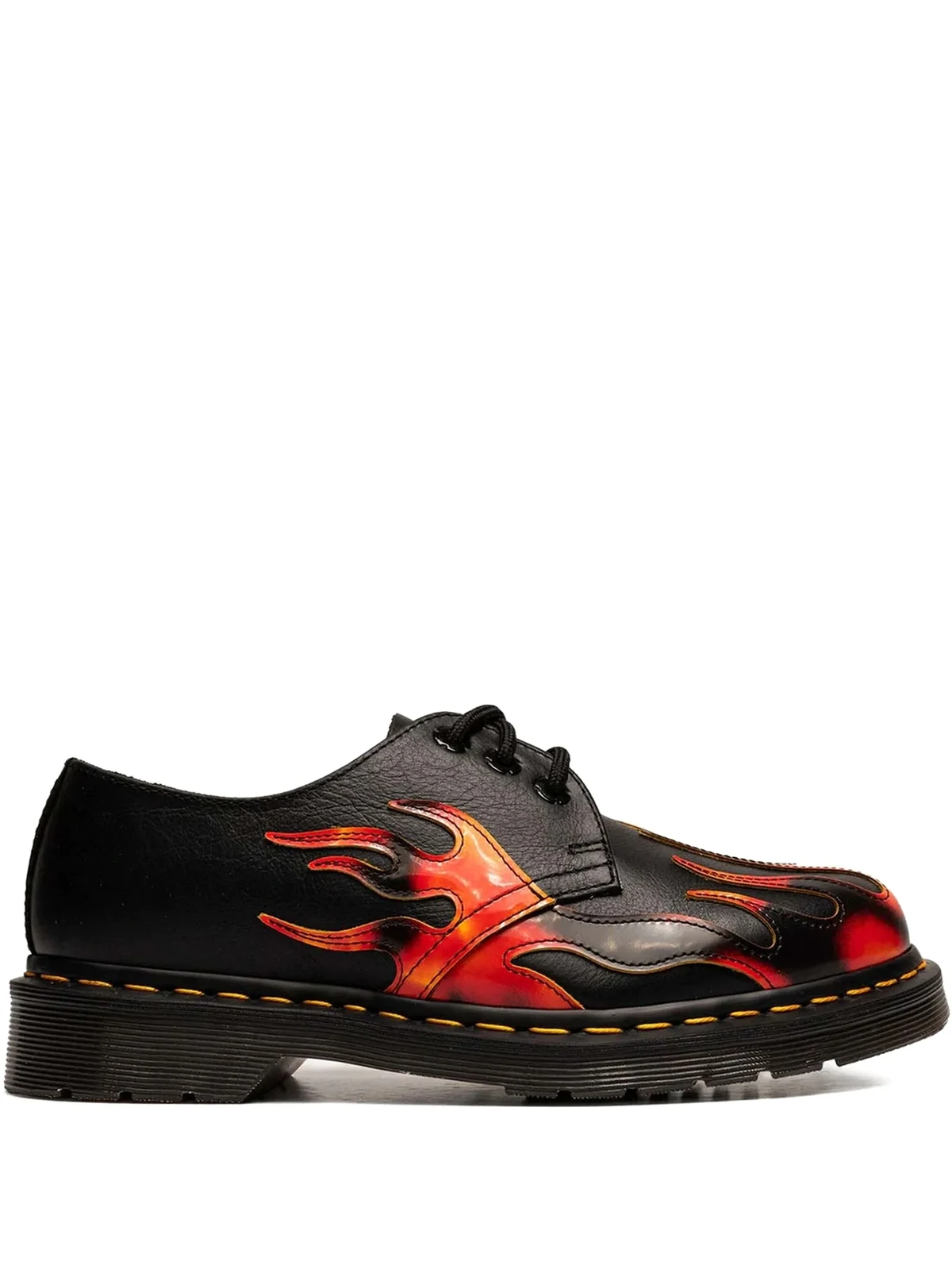 flame-print derby shoes