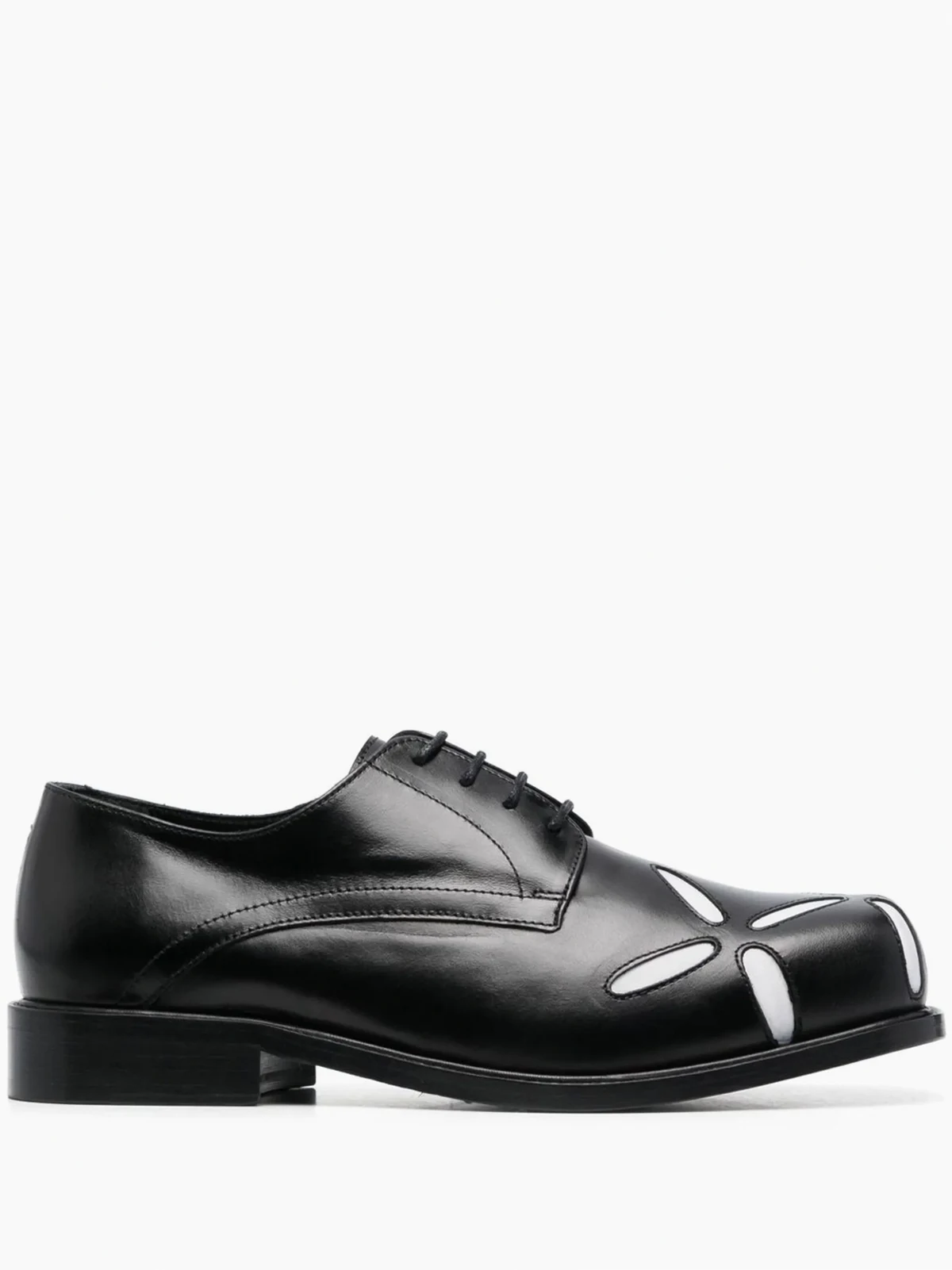 Slashed square-toe Derby shoes