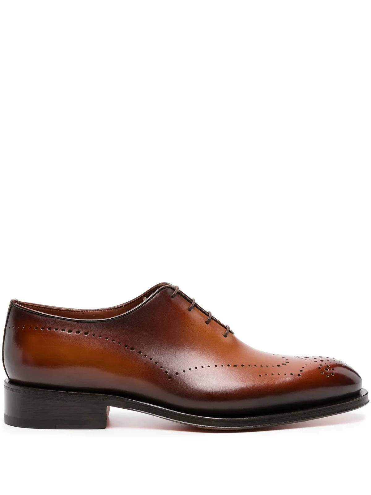 burnished-finish leather brogues