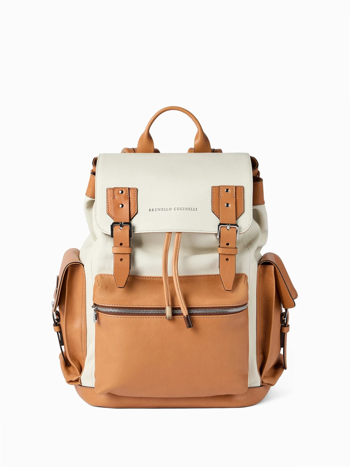 grained leather city backpack