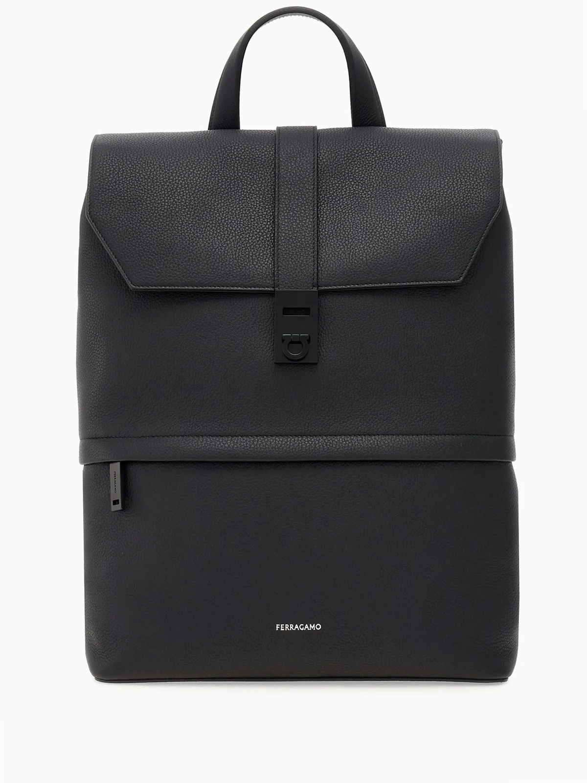 logo-debossed leather backpack