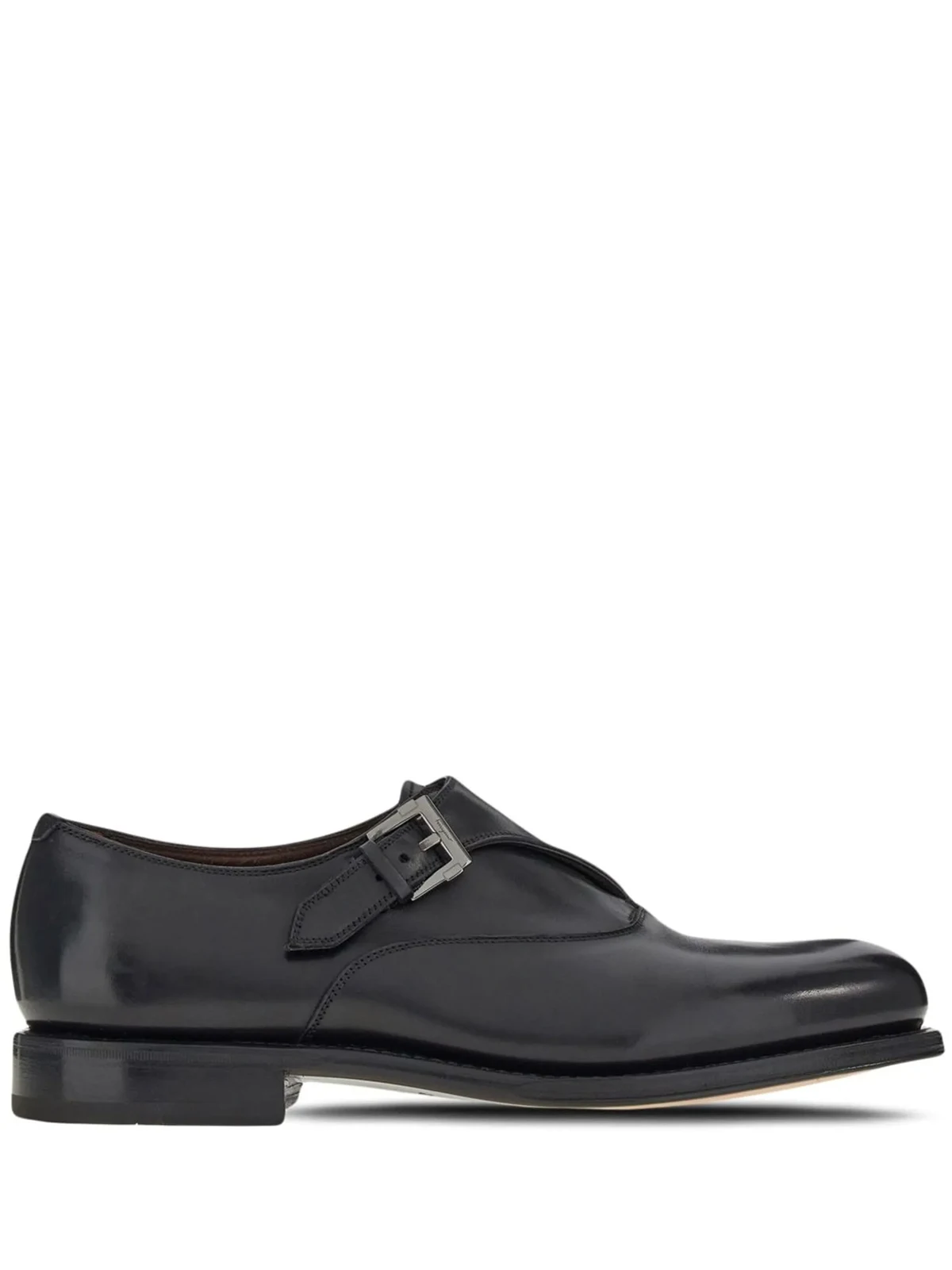 leather buckled monkstrap shoes