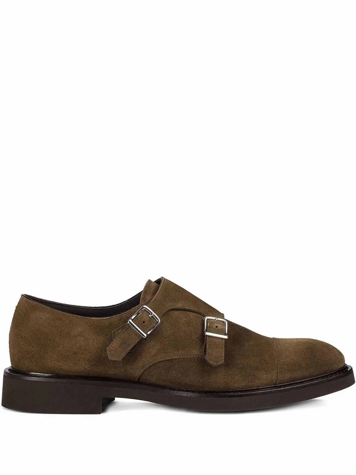 double-buckle suede shoes