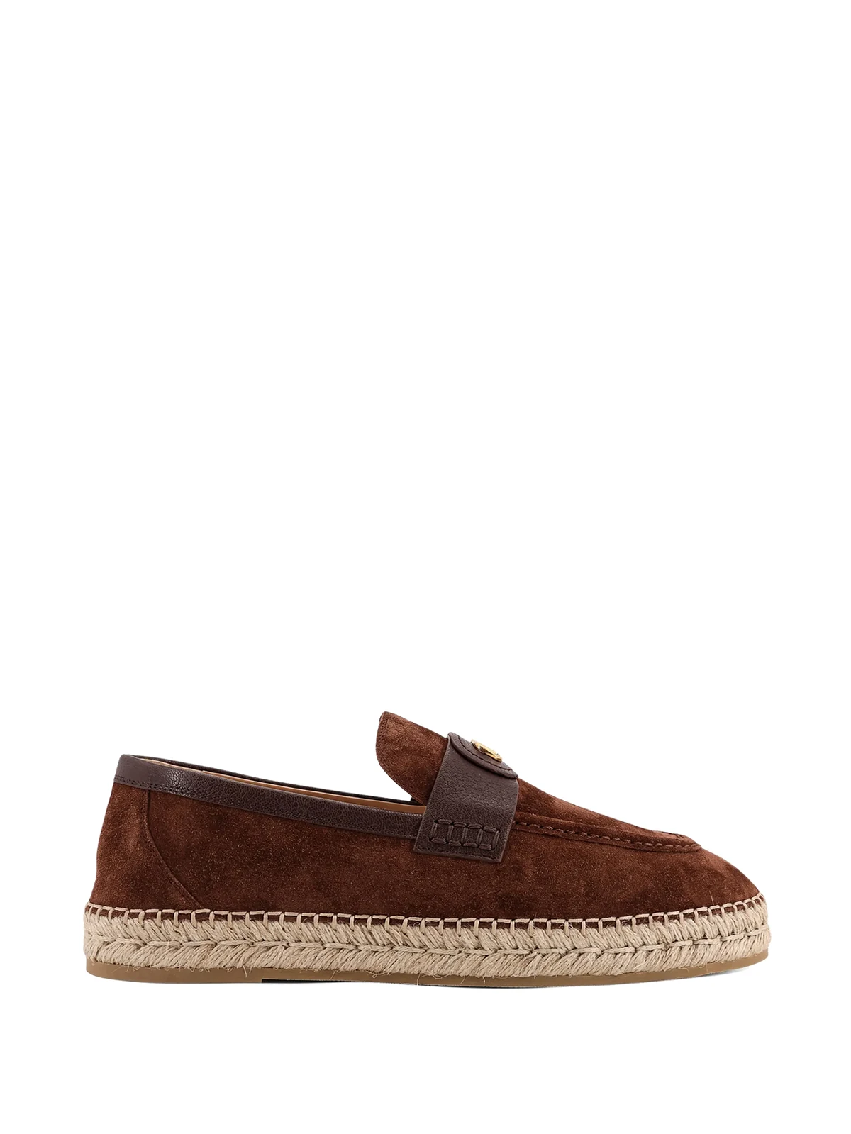 Flache Espadrilles mit Logo-Schild