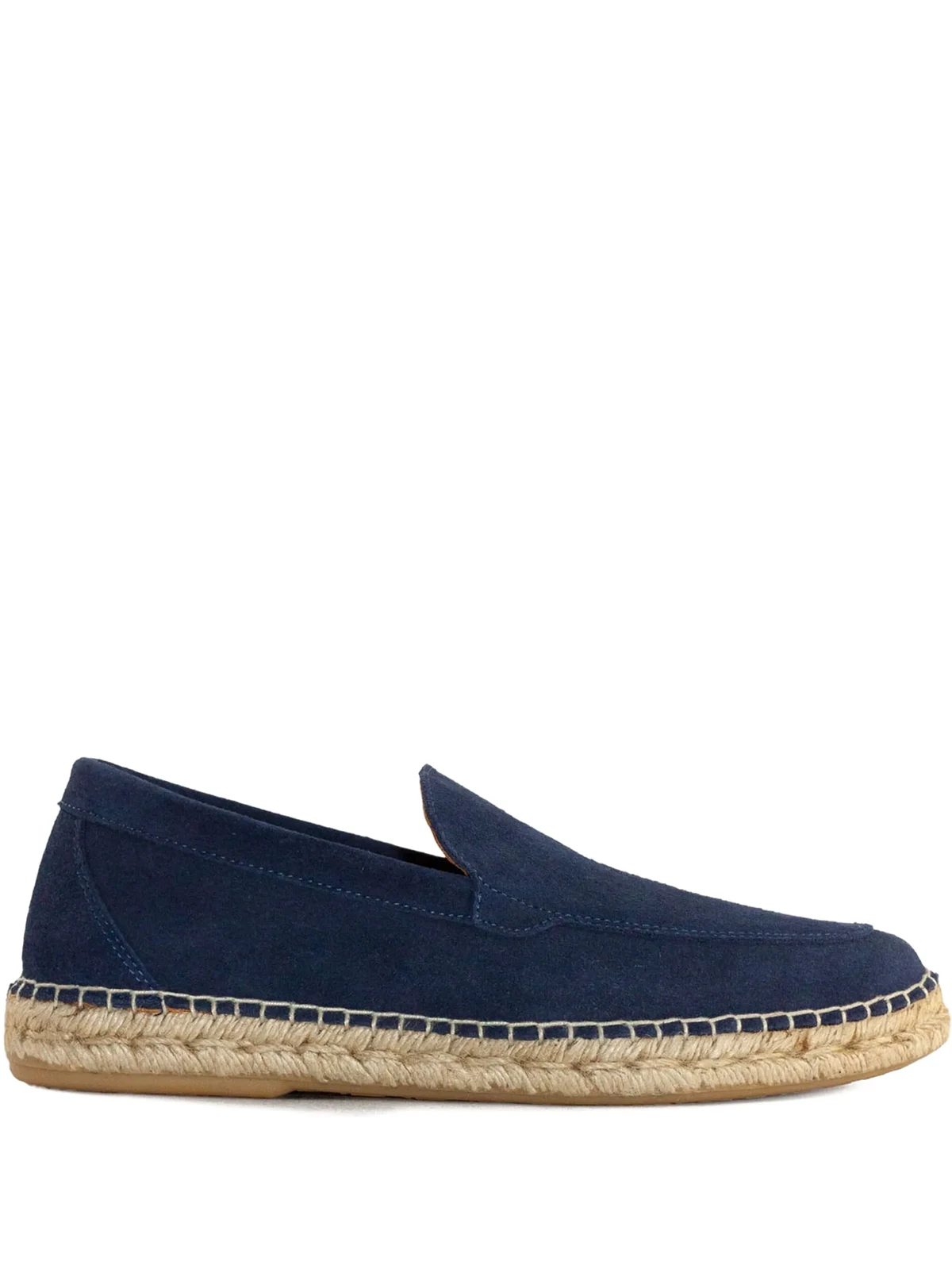 Loafer aus Wildleder mit Raffiabast