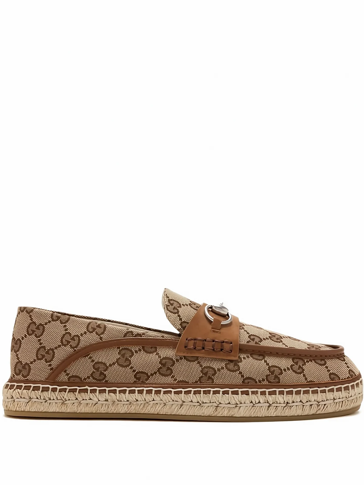 Horsebit-Espadrilles mit Monogrammmuster