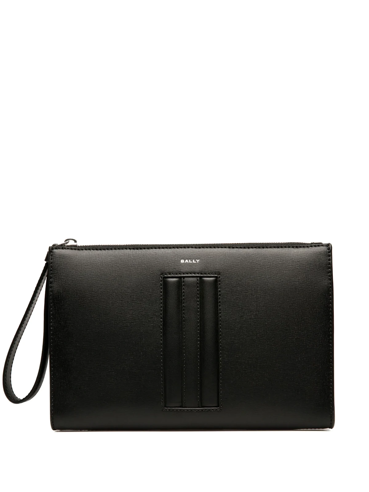 panel-detail leather clutch bag