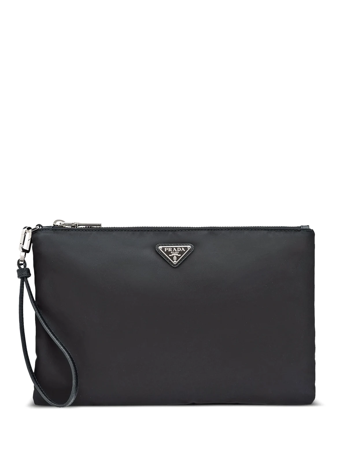 re-nylon triangle-logo clutch bag