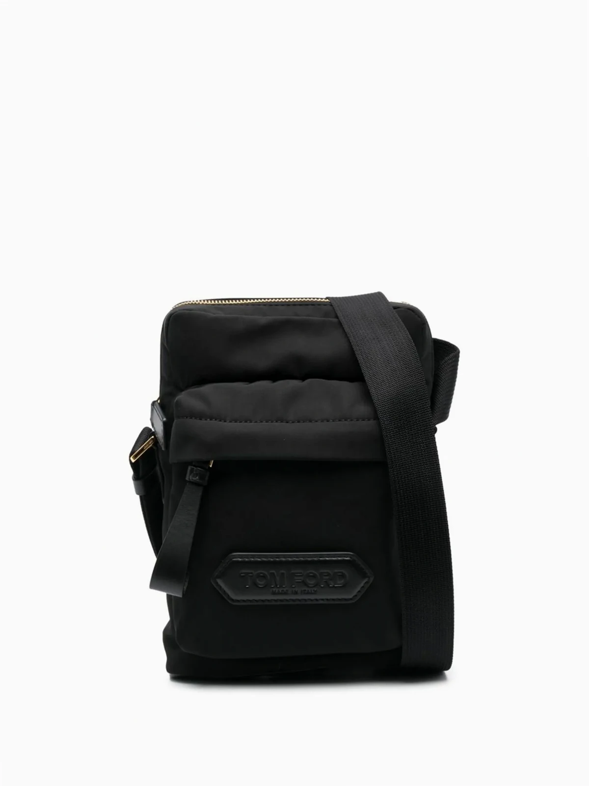 logo-patch zip-up messenger bag