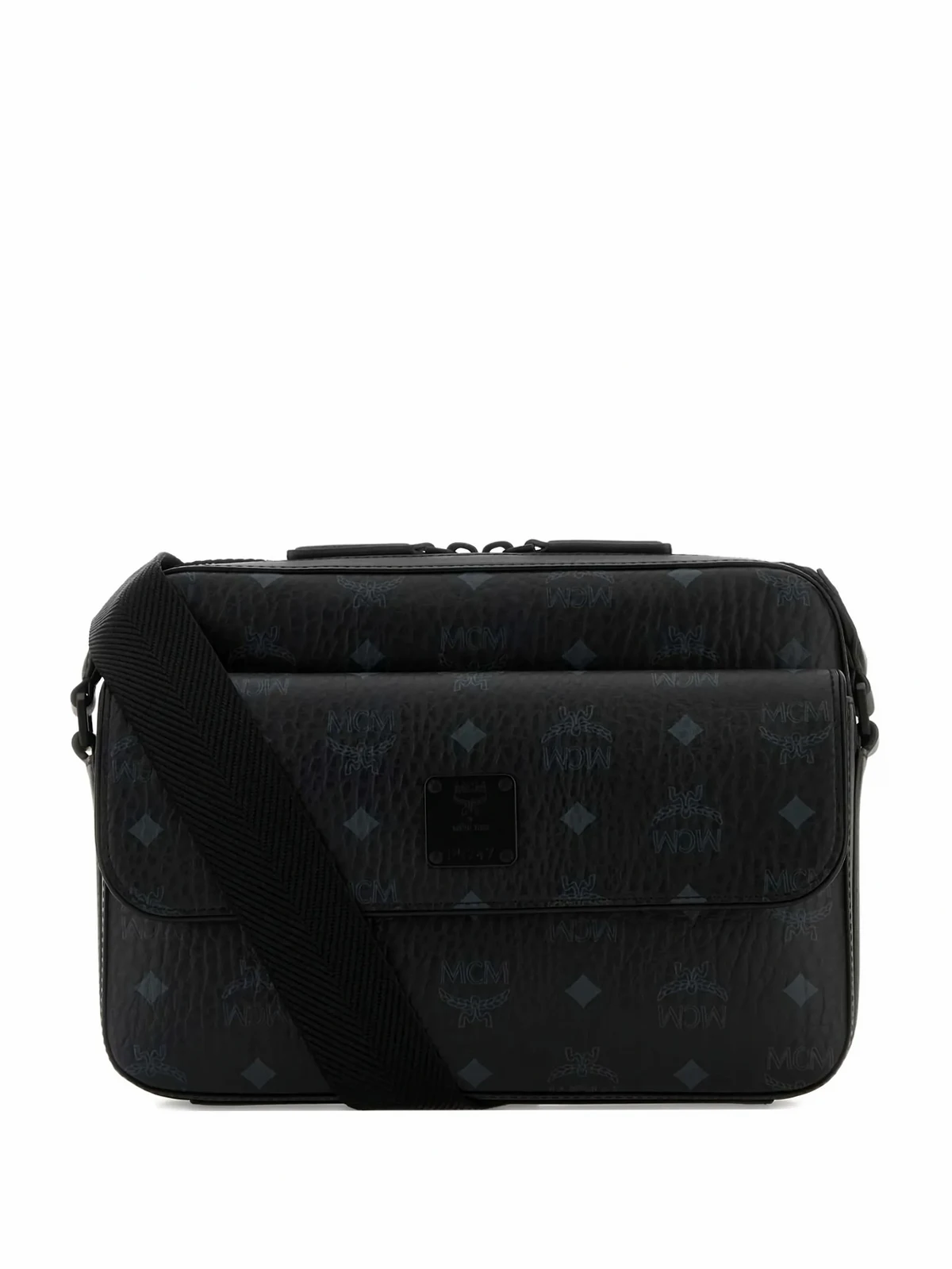 Aren monogram-printed canvas messenger bag