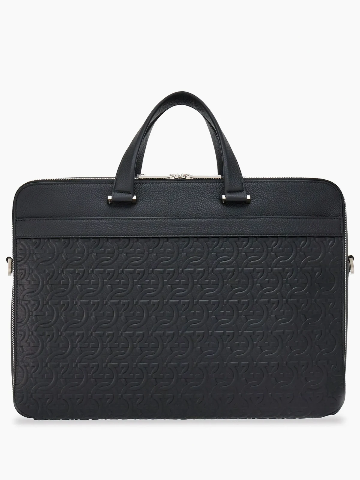 Gancini leather briefcase