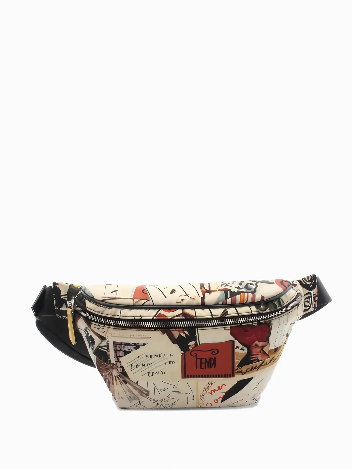 2000s collage leather body bag