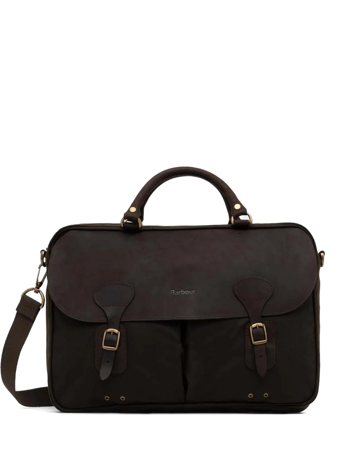 waxed cotton briefcase