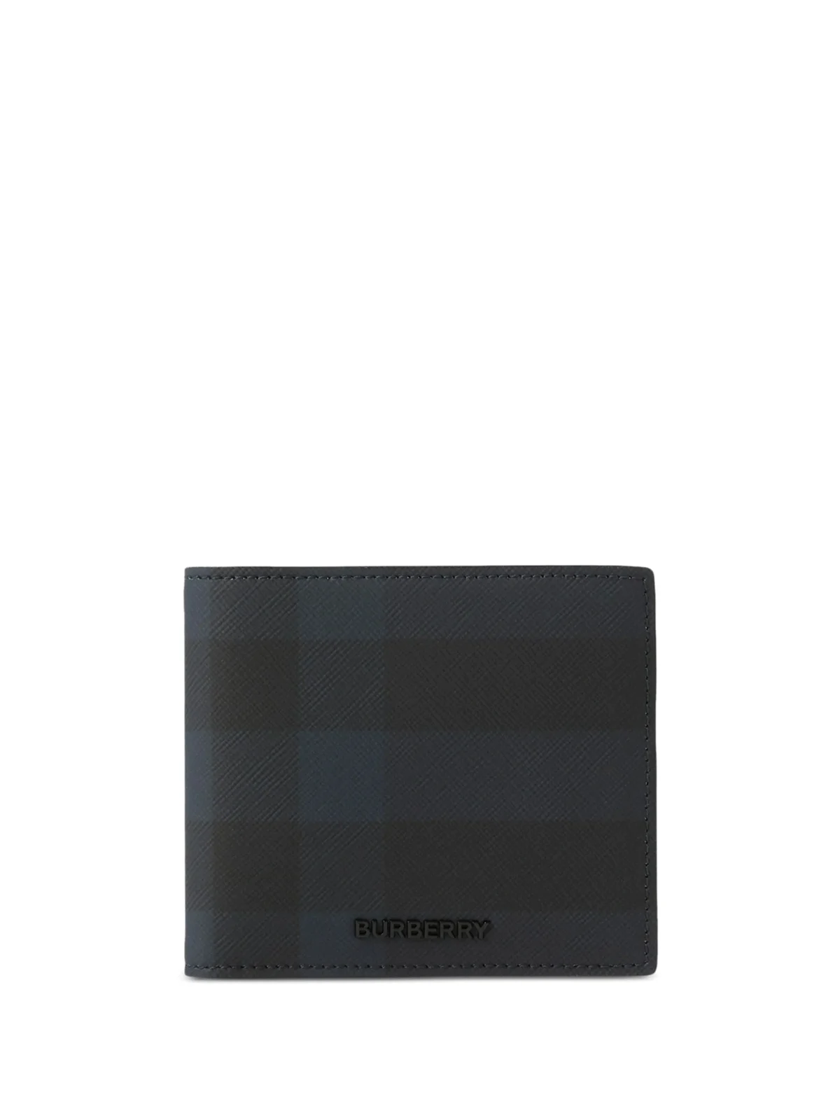check-print leather wallet