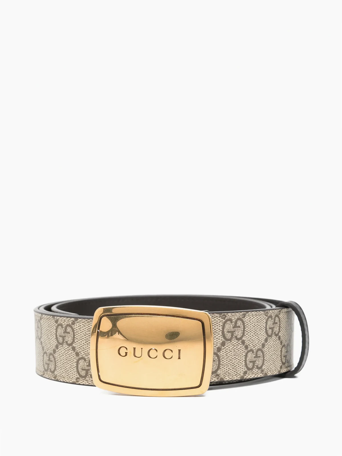 logo buckle print belt