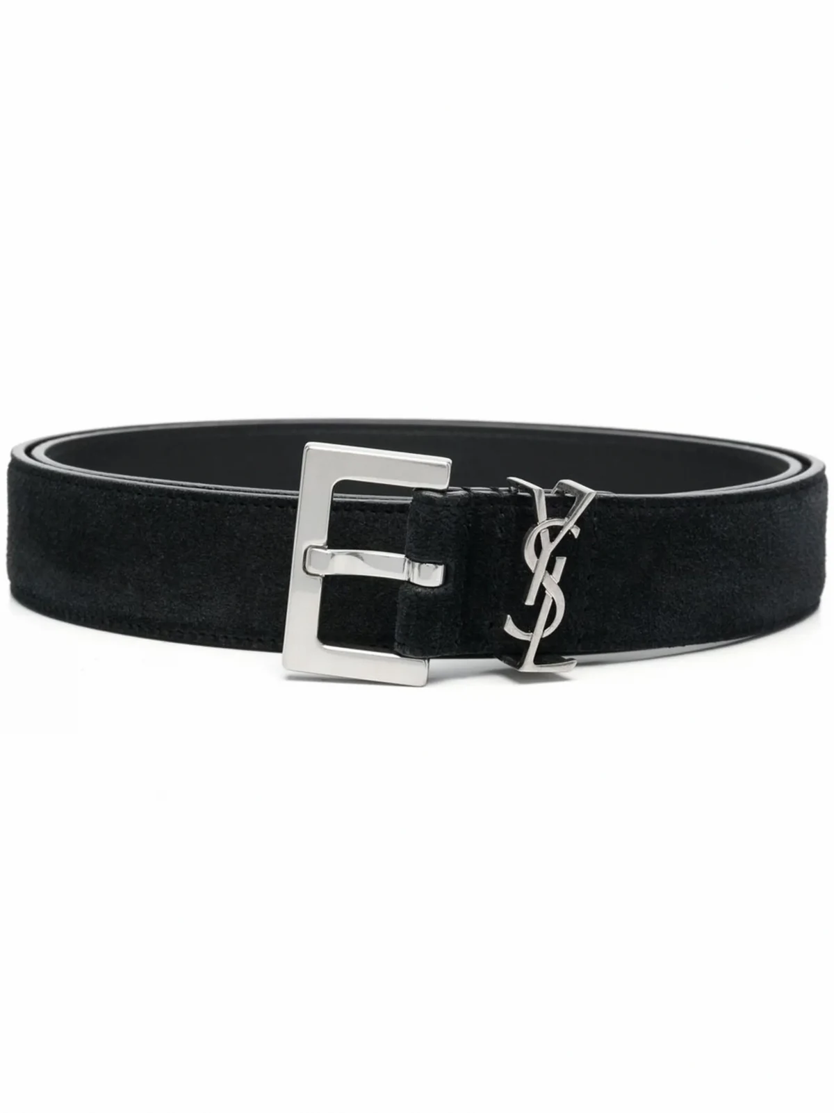 logo-plaque leather belt