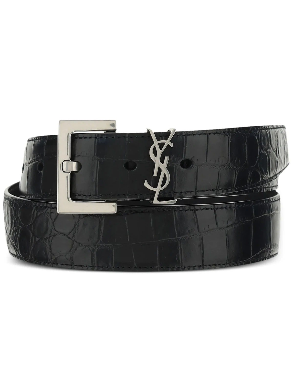 Monogram crocodile-embossed belt