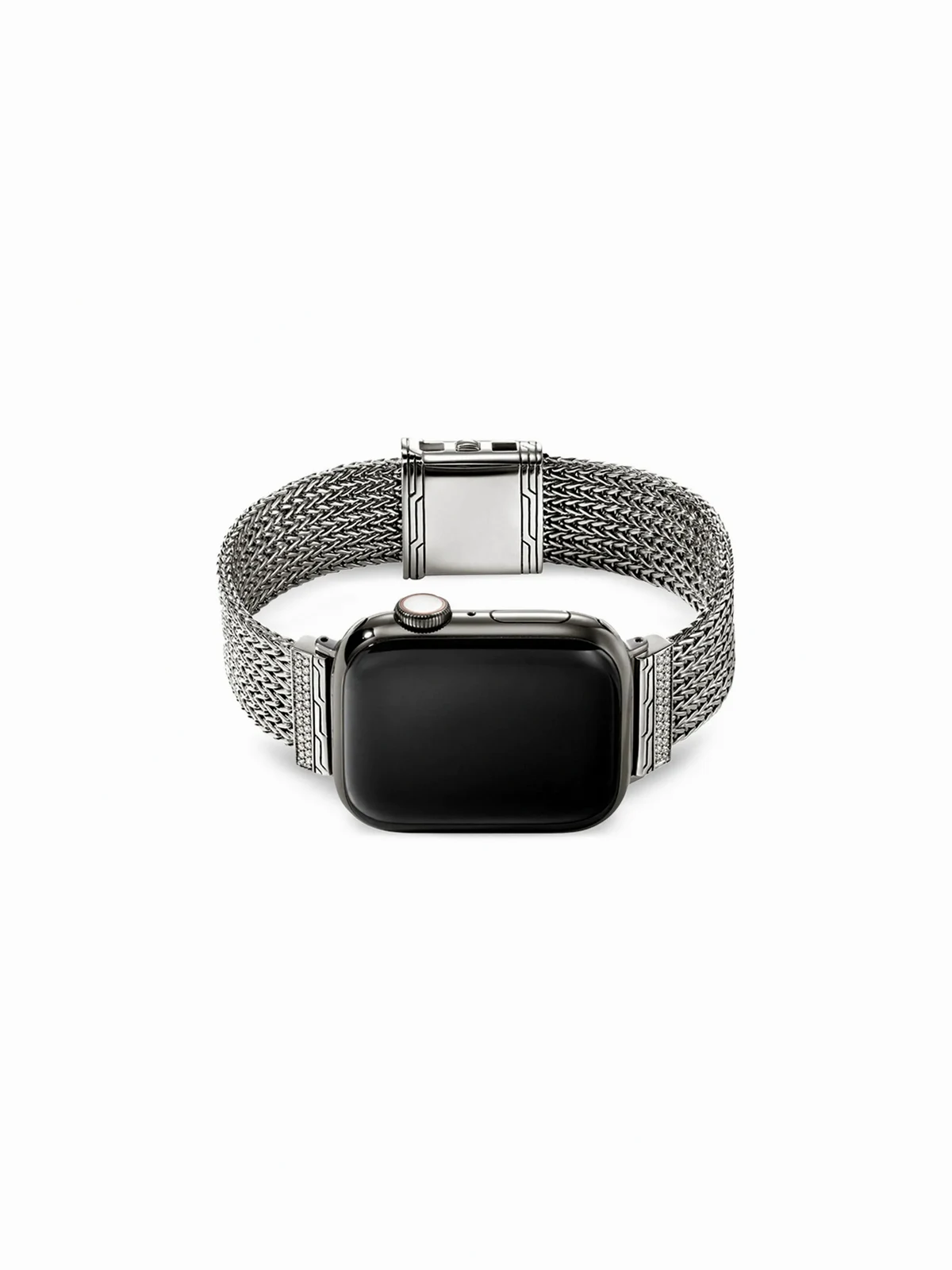 sterling silver diamond smartwatch strap 18mm