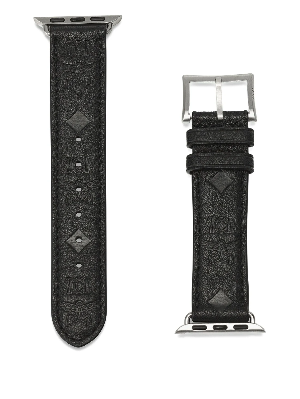embossed-monogram leather Apple Watch band