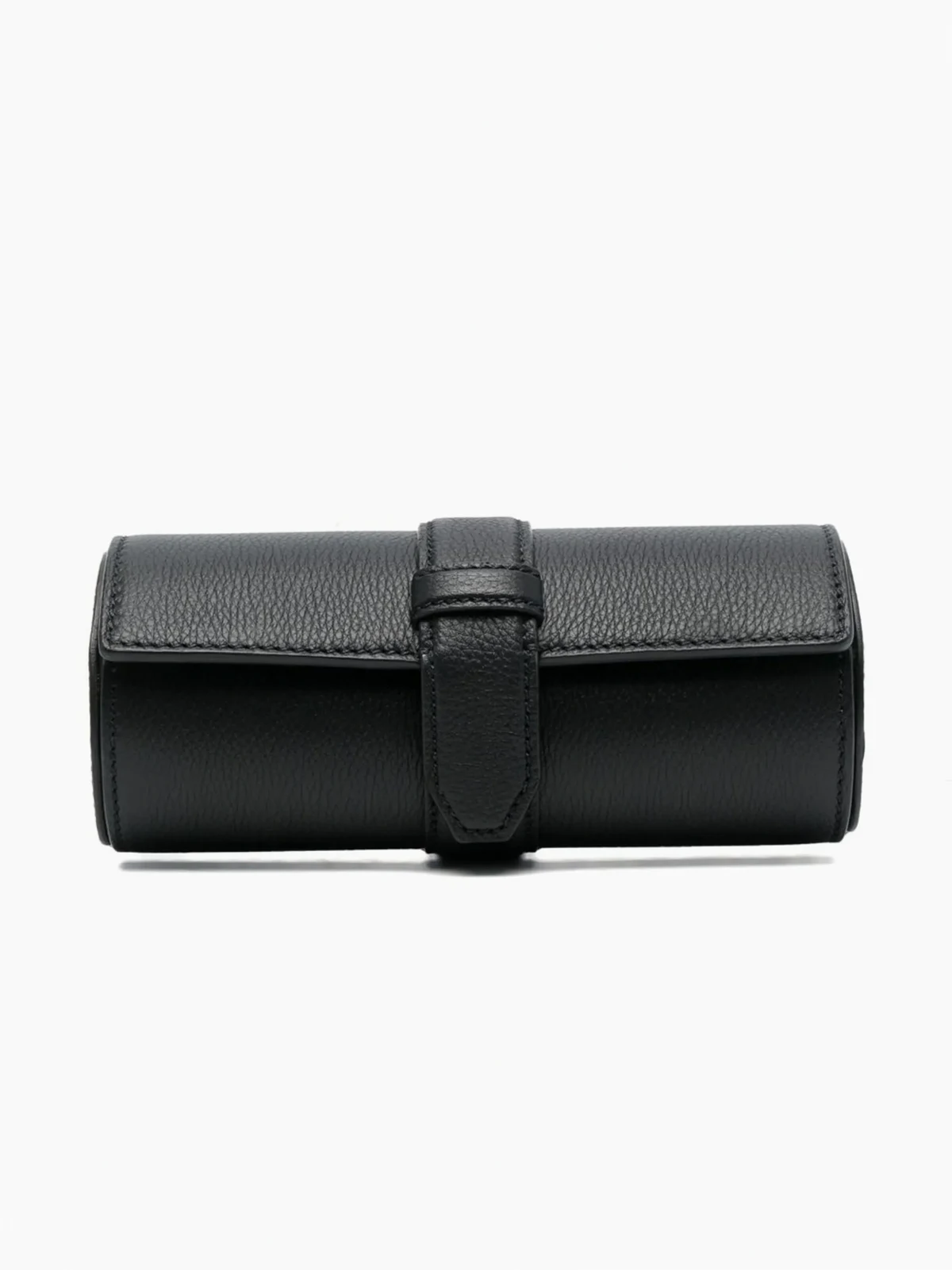 grained leather 3-watch roll