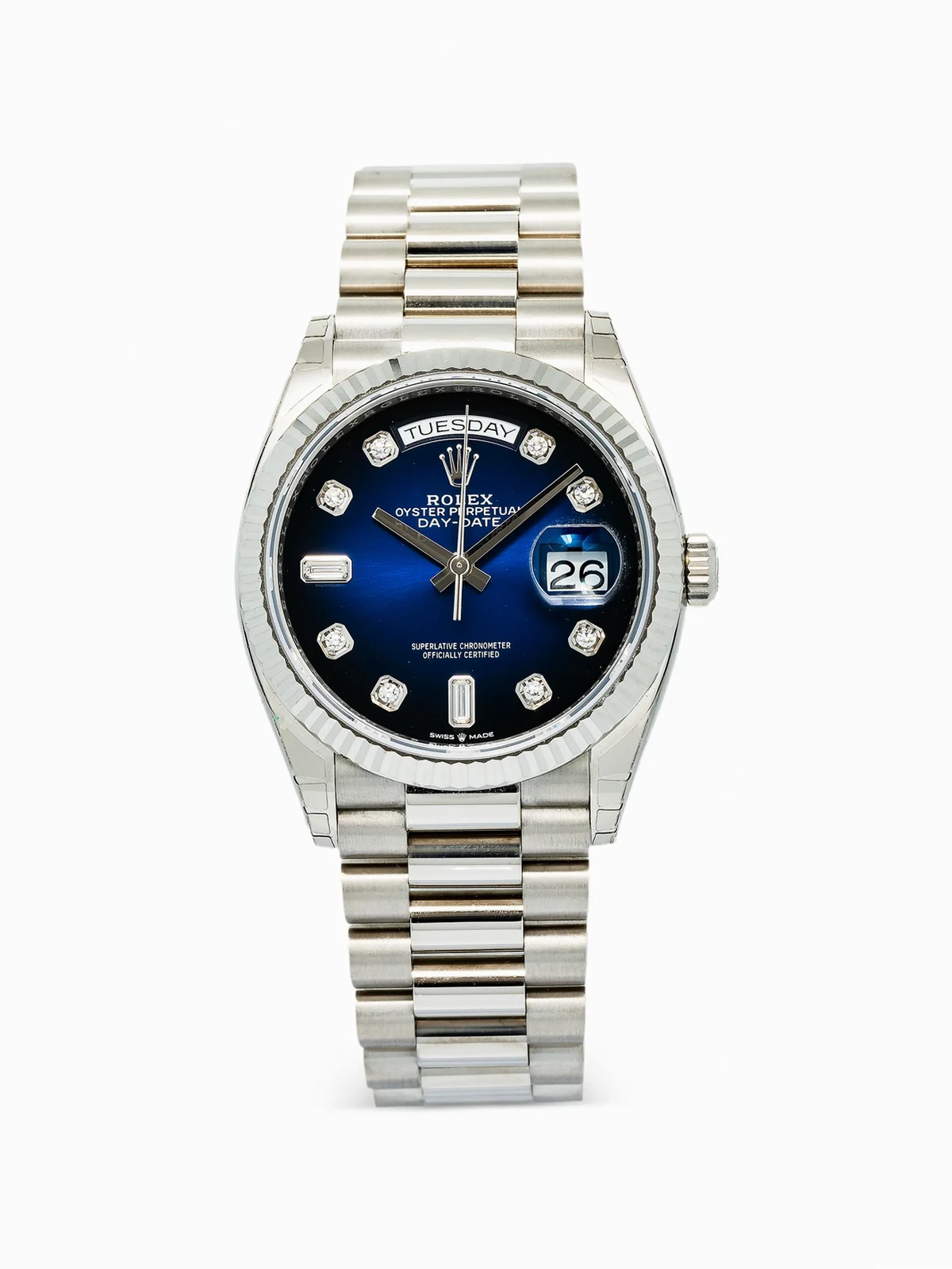 diamond blue 36mm watch