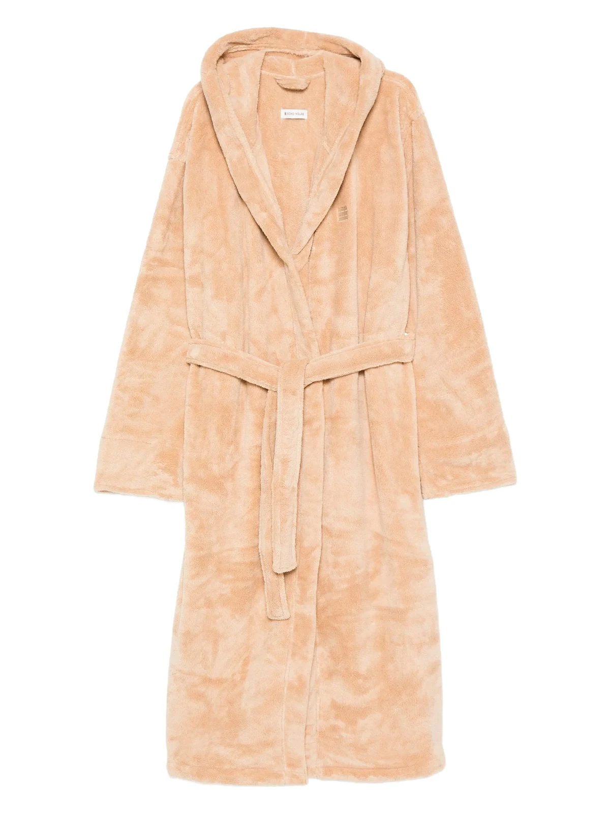 hooded belted robe